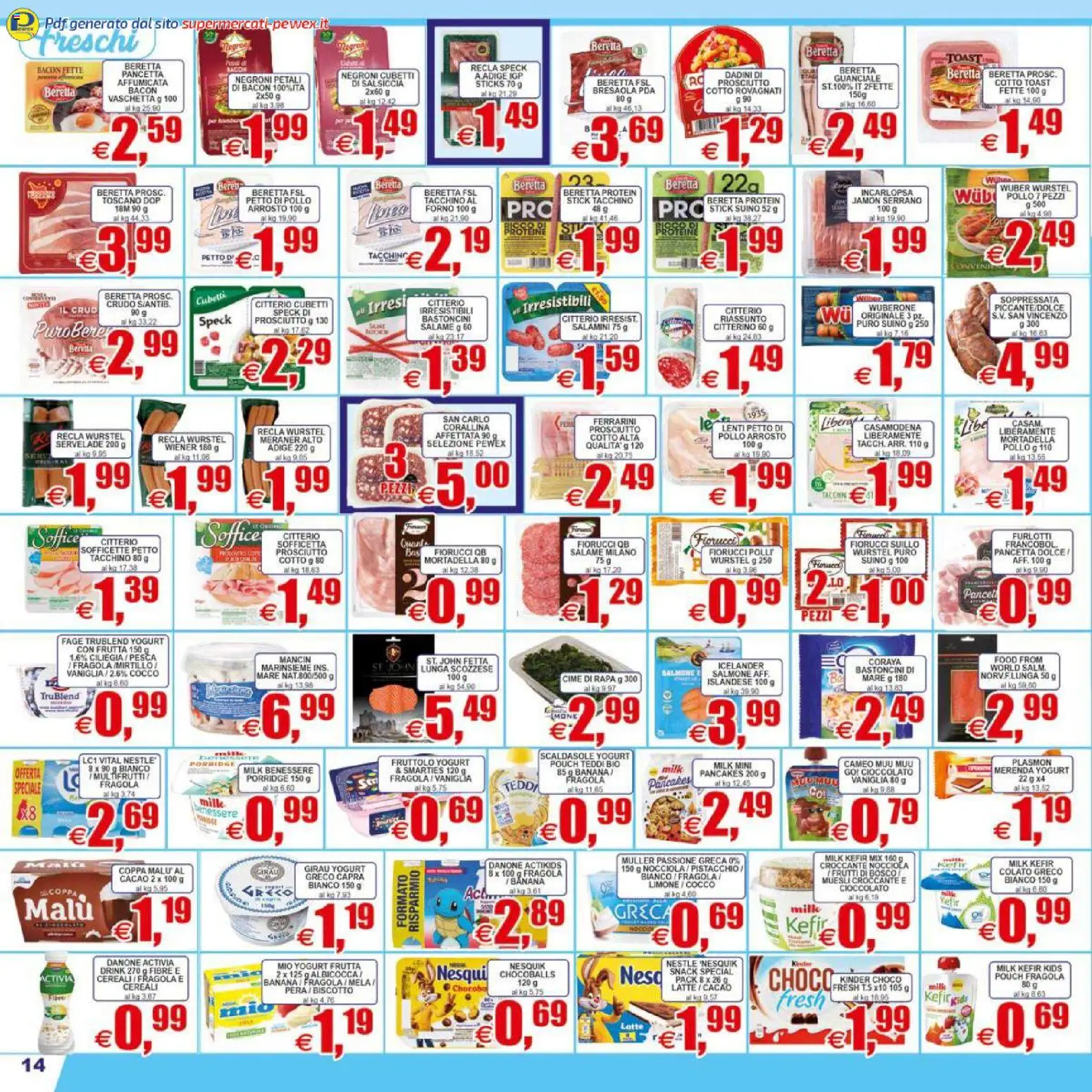 Volantino Pewex del 07.04.2026 | Pagina: 14 | Prodotti: Salame, Tacchino, Pera, Mortadella