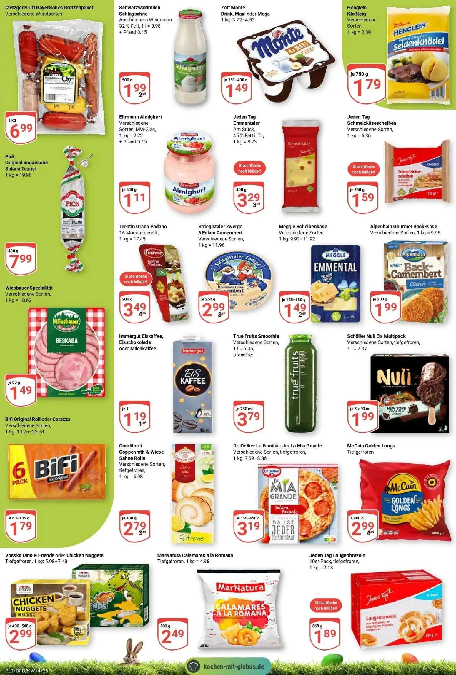 Globus prospekt Plattling	 – gültig ab 30.03.2026 | Seite: 9 | Produkte: Nuii eis, Schlagsahne, Kaffee, Salami