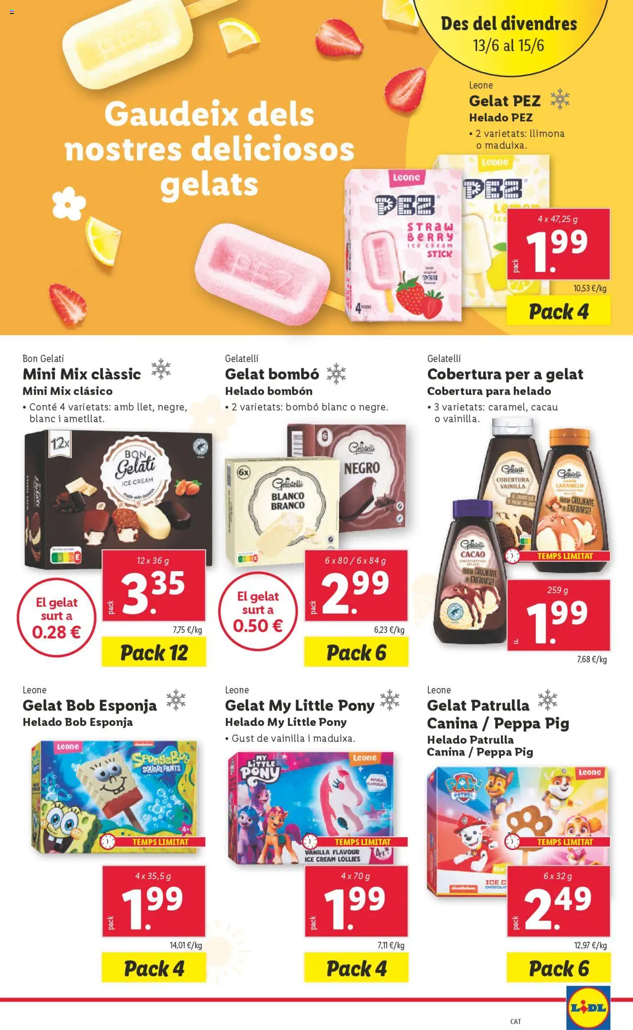 Lidl catálogo BCN │ válido desde el 09.06.2025 | Página: 27 | Productos: Esponja, Helado bombón, Helado, Φρυγανιές σικάλεως