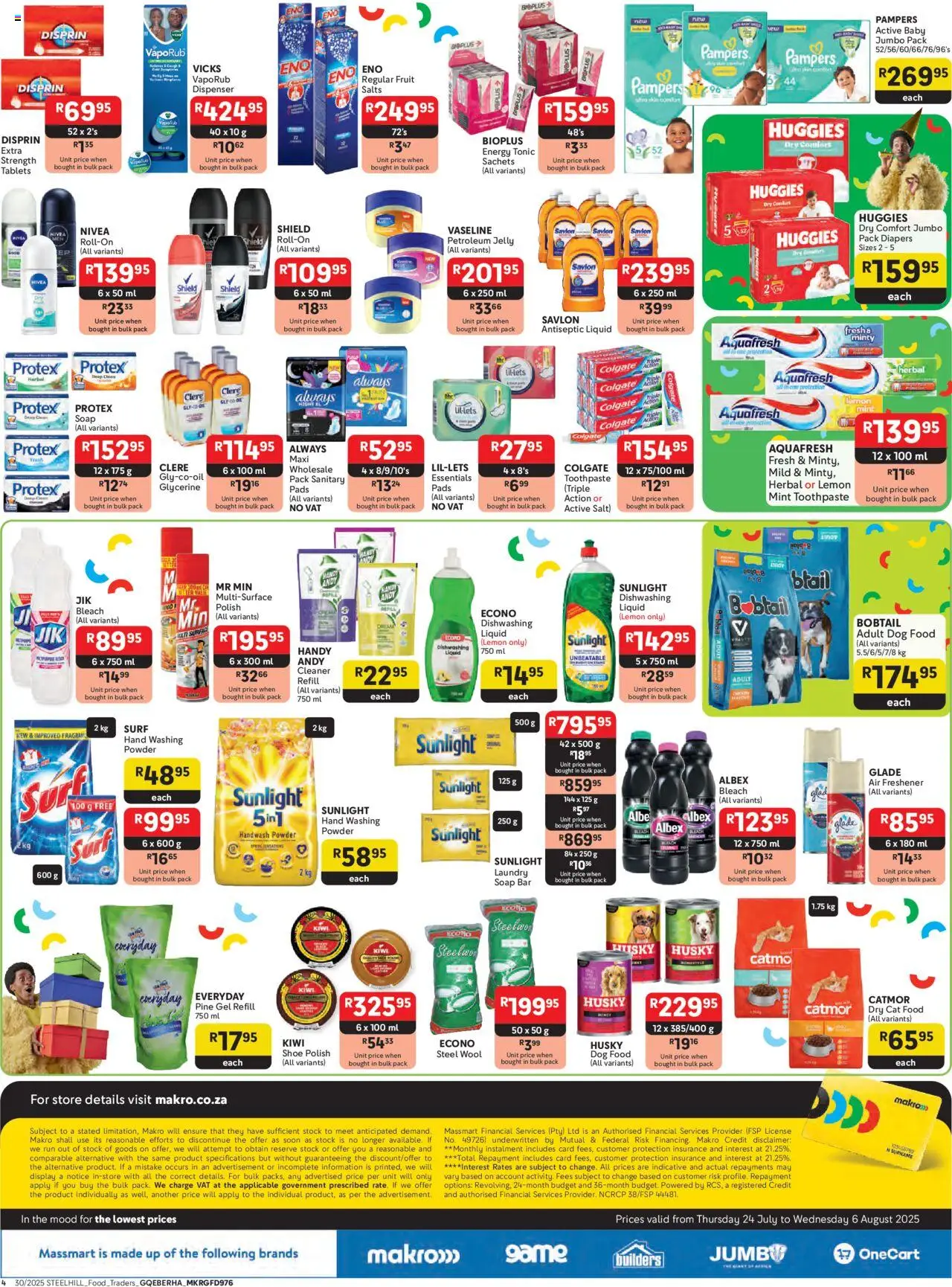 Makro - Gqeberha - Business │ valid from 24.07.2025 | Page: 4 | Products: Kiwi, Fruit, Cat food, Dog food