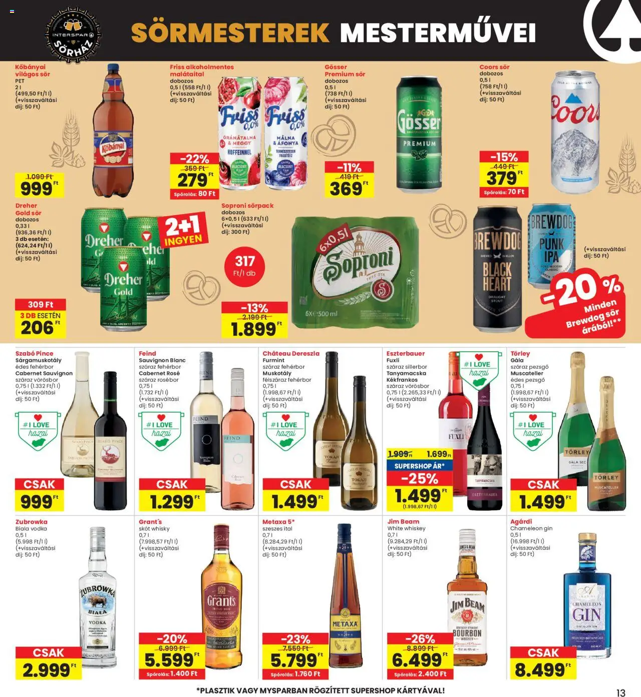Interspar akciós ujság - amely érvényes a következő dátumtól: 09.10.2025 | Oldal: 13 | Termékek: Áfonya, Guarana, Sör, Vodka