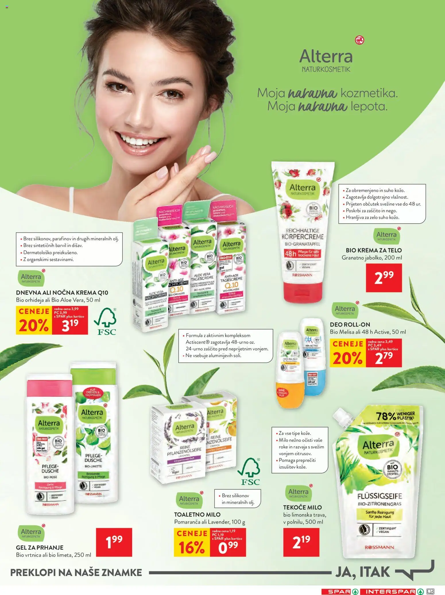 Novi Spar katalog ponudbe – veljaven od 04.02.2026 | Stran: 32 | Izdelki: Gel za prhanje, Krema, Krema za telo, Milo