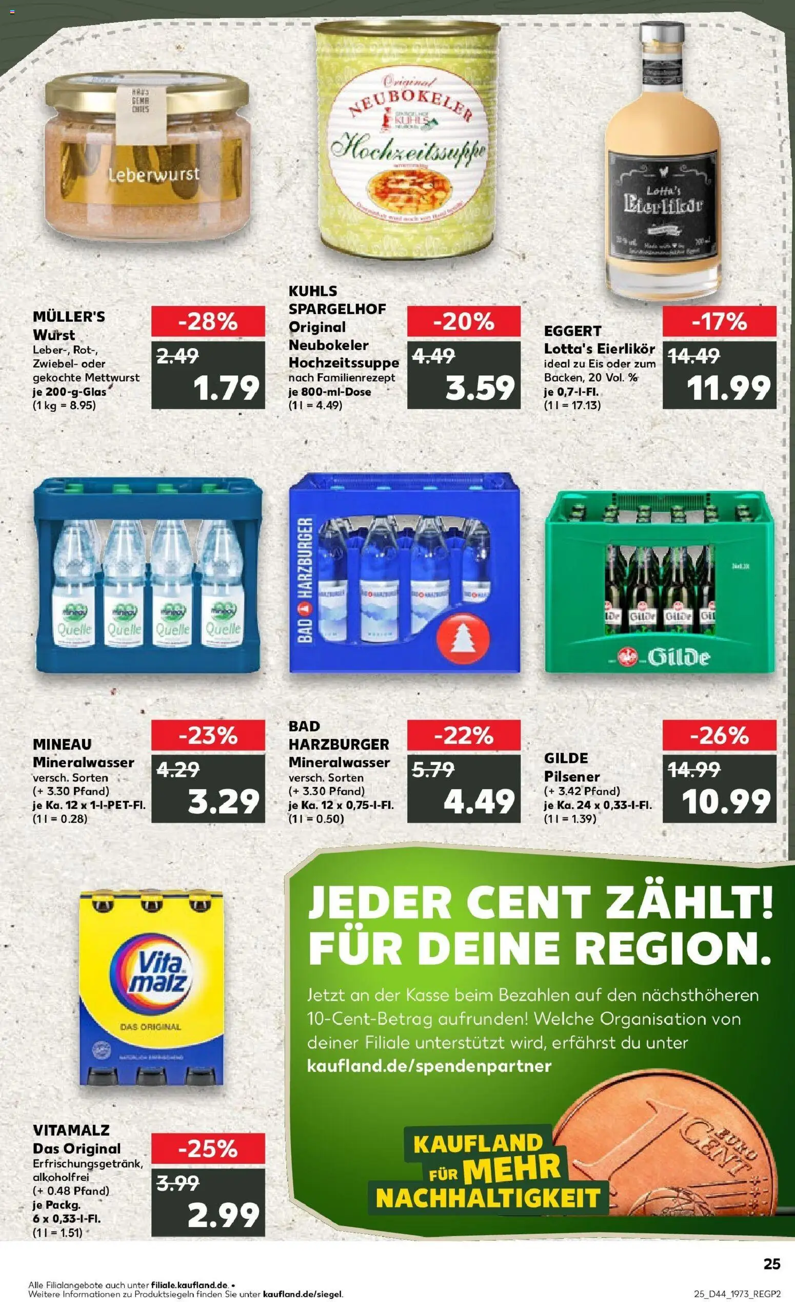 Kaufland prospekt Uelzen	 – gültig ab 30.10.2025 | Seite: 25 | Produkte: Bad, Mineralwasser, Wurst, Eis