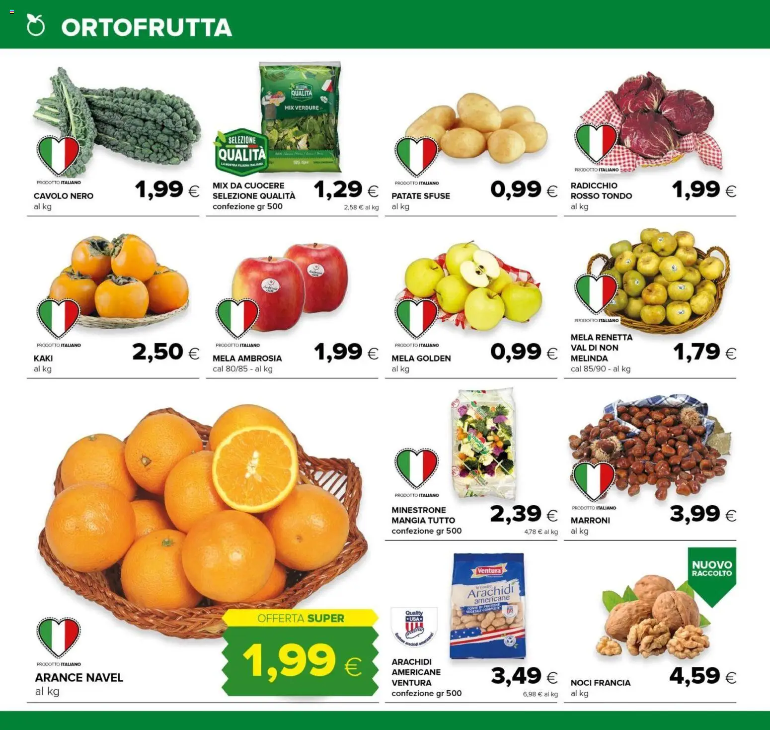 Volantino Oasi del 06.11.2025 | Pagina: 2 | Prodotti: Patate, Verdure, Noci, Cavolo