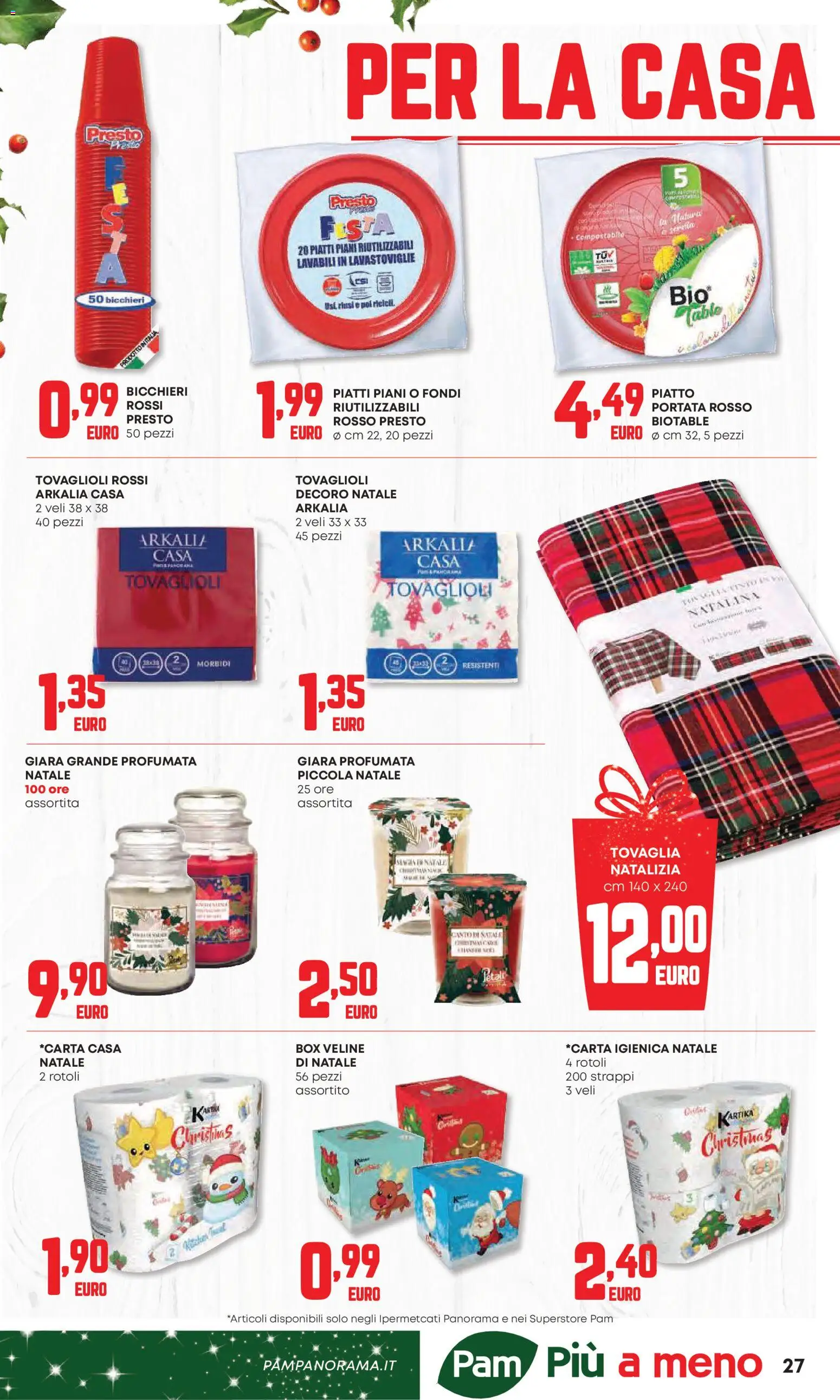 Volantino Panorama del 20.11.2025 | Pagina: 27 | Prodotti: Veline, Lavastoviglie, Piatto, Tovaglia