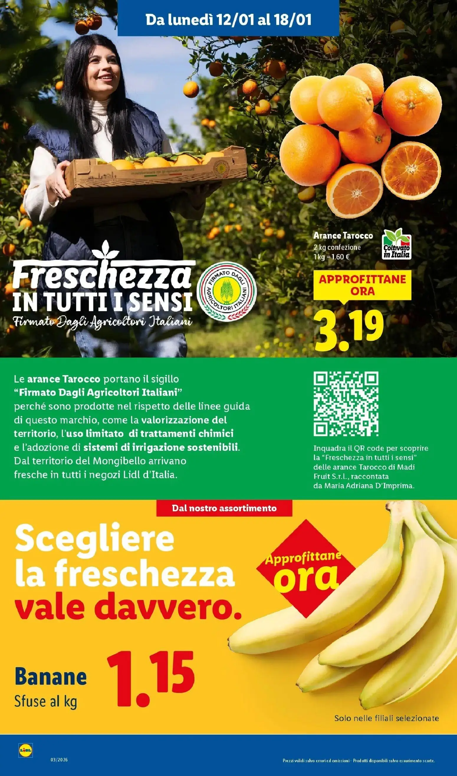 Volantino Lidl del 12.01.2026 | Pagina: 2 | Prodotti: Arance, Banane