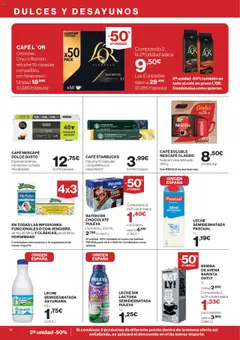 Hipercor catálogo │ válido desde el 11.09.2025 | Página: 14 | Productos: Leche, Café, Bebida de avena, Café en grano
