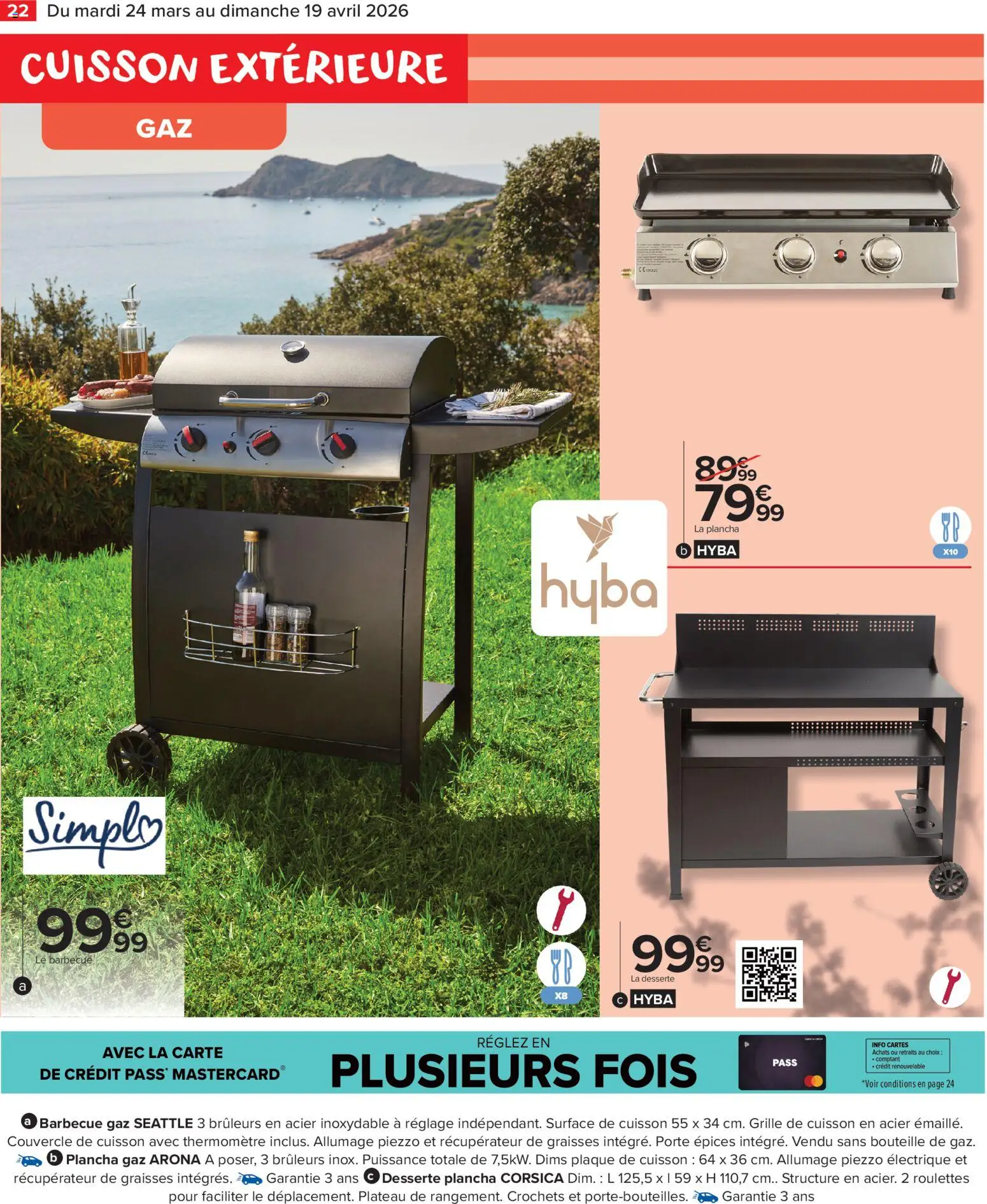{H1} | Page: 24 | Produits: Plaque de cuisson, Thermomètre, Grille de cuisson, Desserte plancha