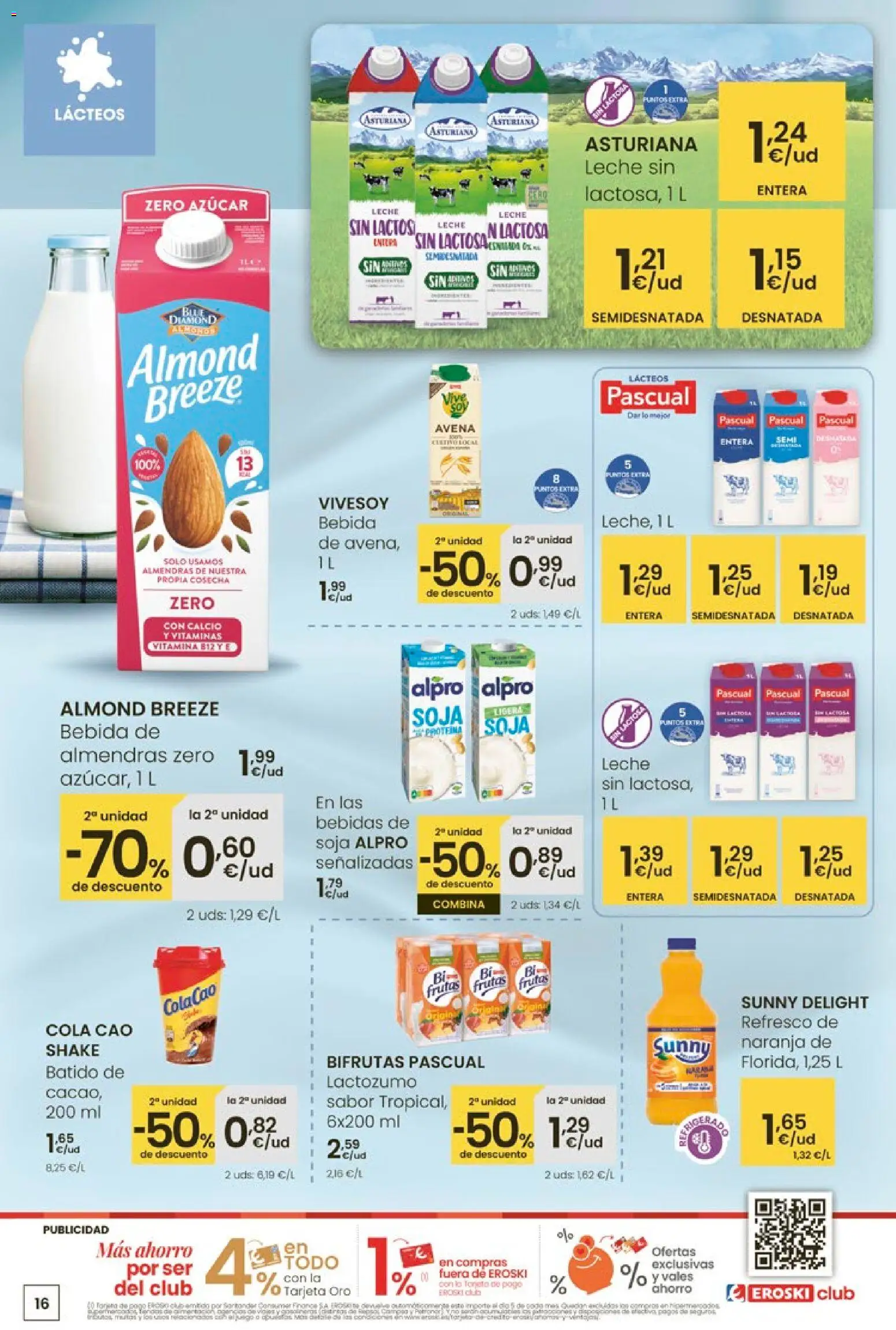 Eroski - Carnaval del ahorro │ válido desde el 29.01.2026 | Página: 16 | Productos: Leche sin lactosa, Leche, Bebida de soja
