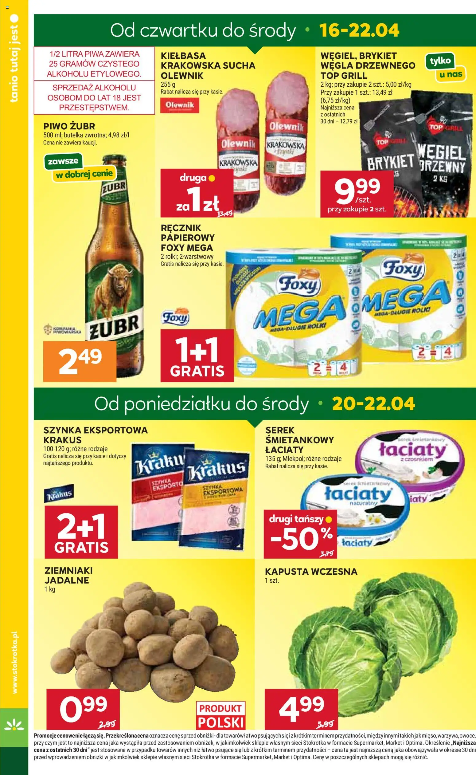 Stokrotka gazetka od 16.04.2026 | Strona: 10 | Produkty: Top, Stokrotka, Rolki, Owoce