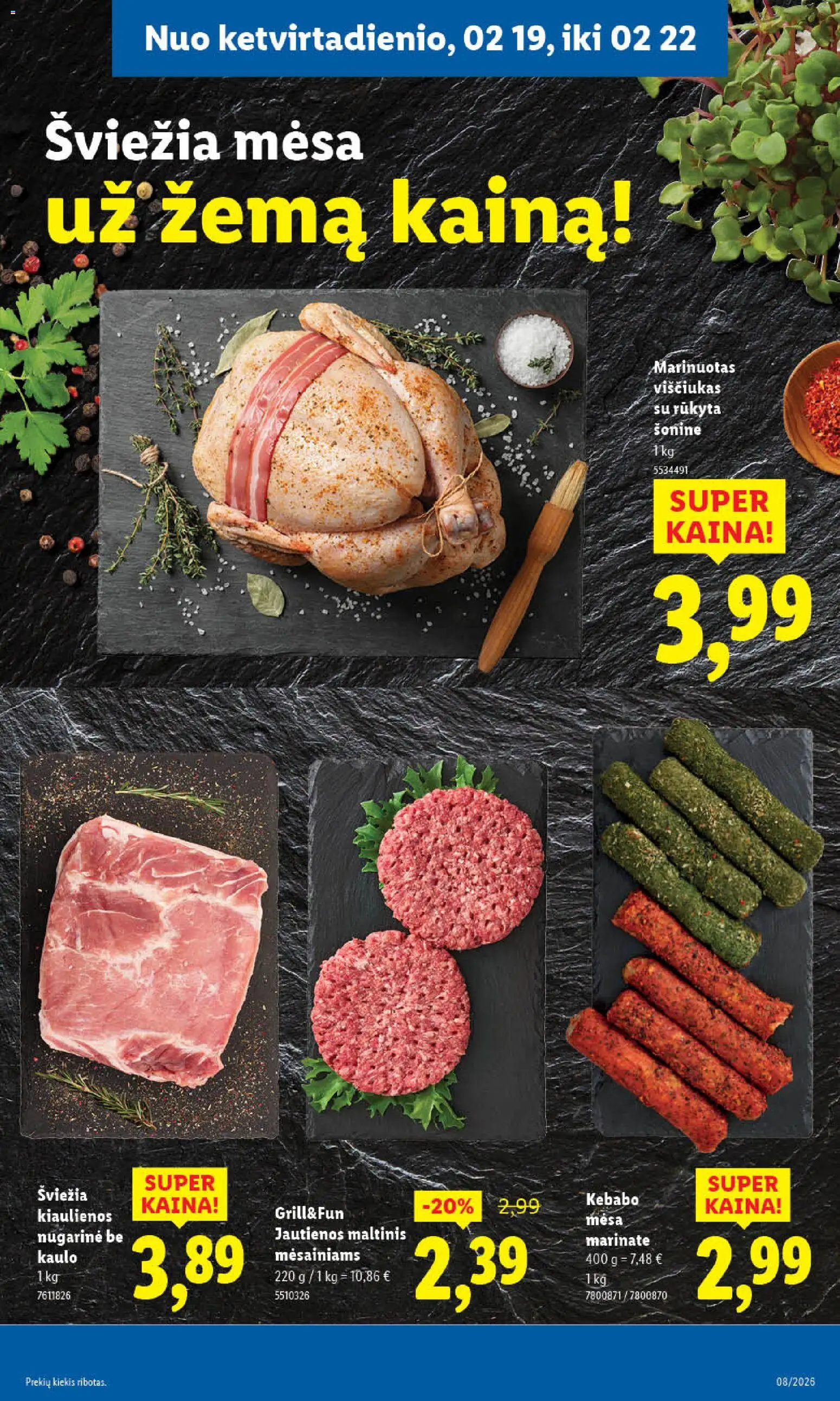 LIDL akcijos nuo 16.02.2026 | Puslapis: 39 | Prekių: Kiaulienos, Jautienos, Viščiukas