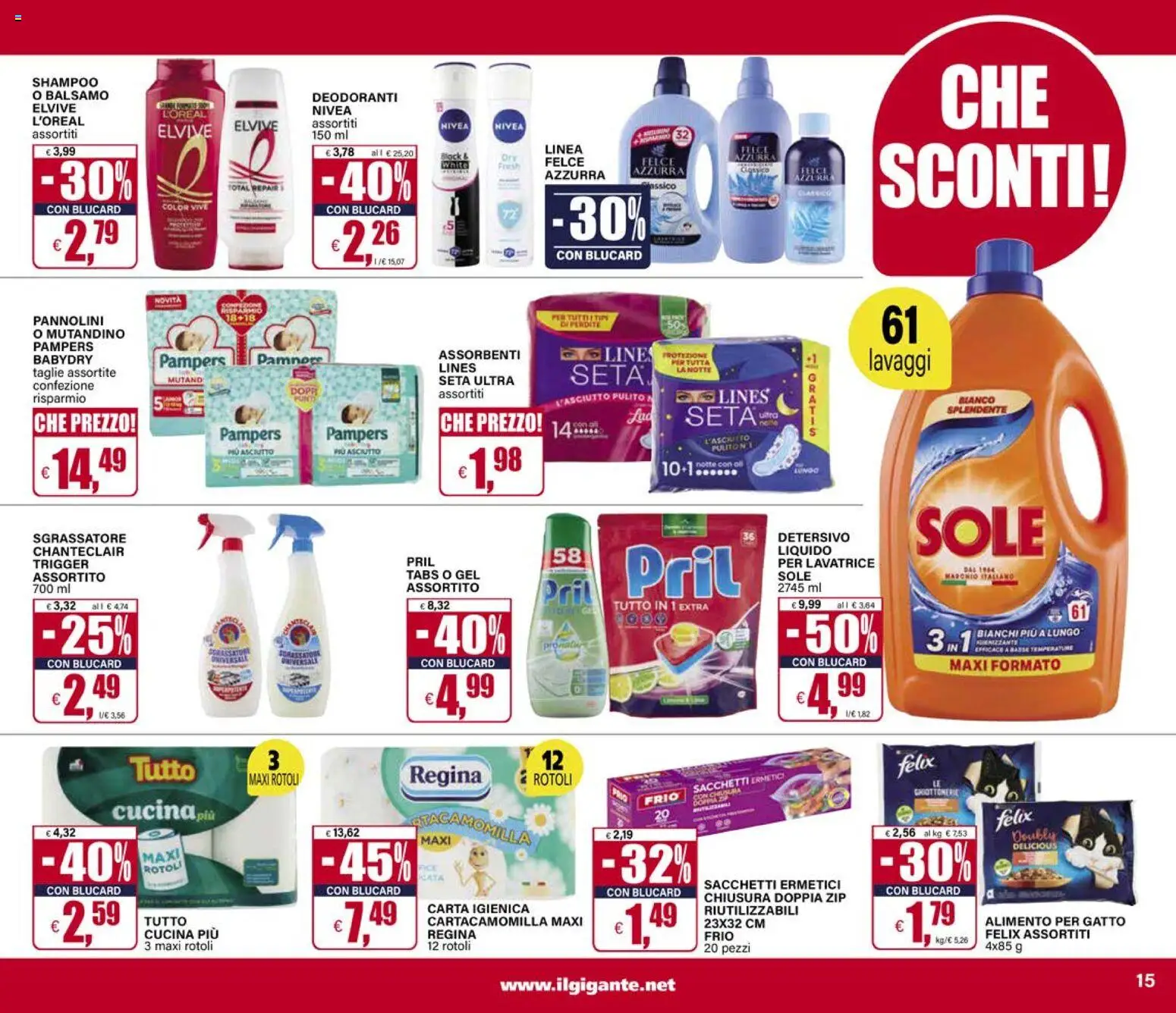 Volantino Il Gigante del 02.01.2026 | Pagina: 15 | Prodotti: Pannolini, Carta igienica, Sgrassatore, Lavatrice