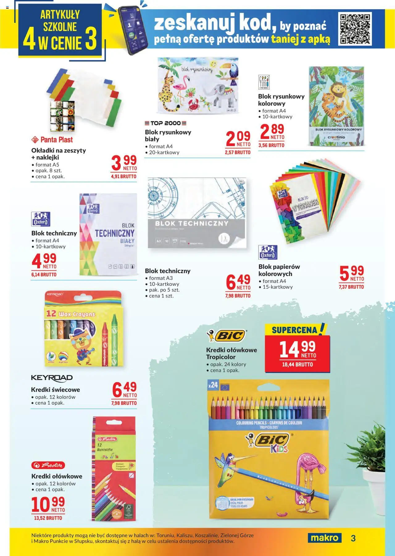 Makro Gazetka od 19.08.2025 | Strona: 3 | Produkty: Naklejki, Artykuły szkolne