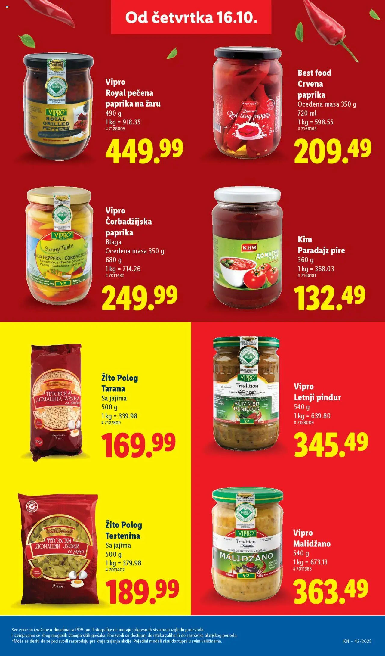 Lidl katalog - važi od 16.10.2025 | Strana: 25 | Proizvode: Testenina, Pečena paprika, Paprika, Paradajz