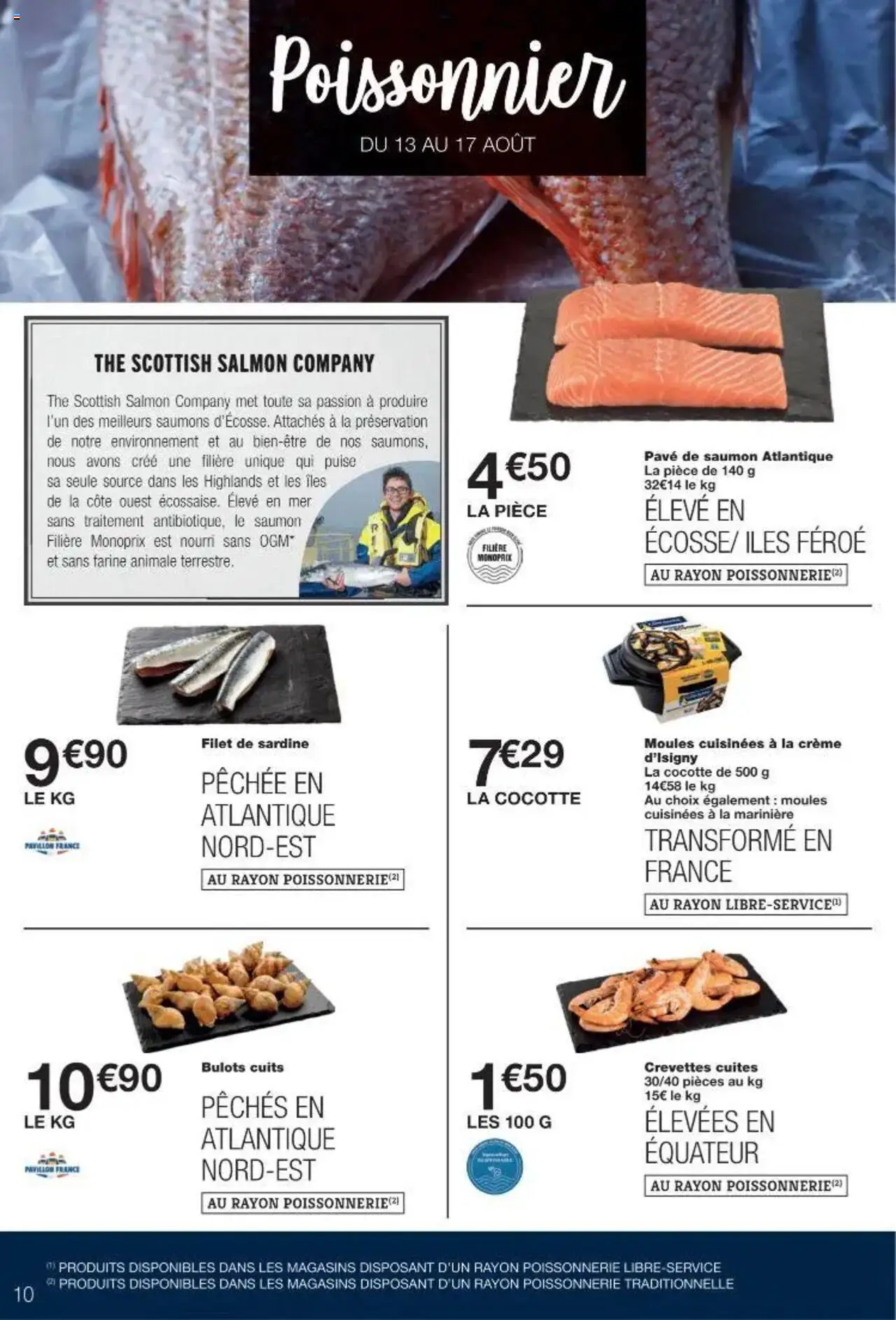  | Page: 10 | Produits: Pavé de saumon, Farine, Saumon, Crème