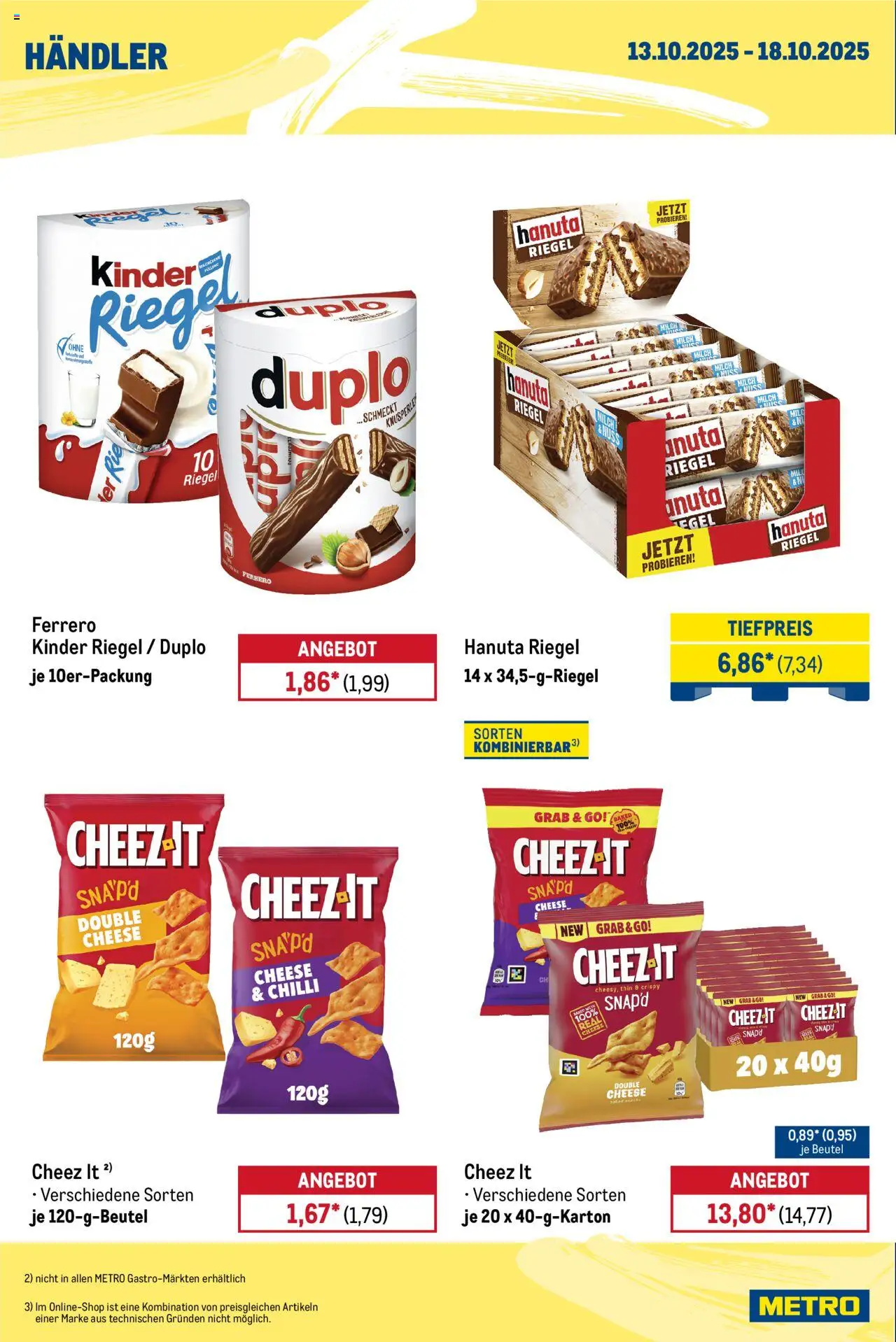Metro Wochen-Angebote Händler – gültig ab 13.10.2025 | Seite: 2 | Produkte: Milch, Kinder riegel