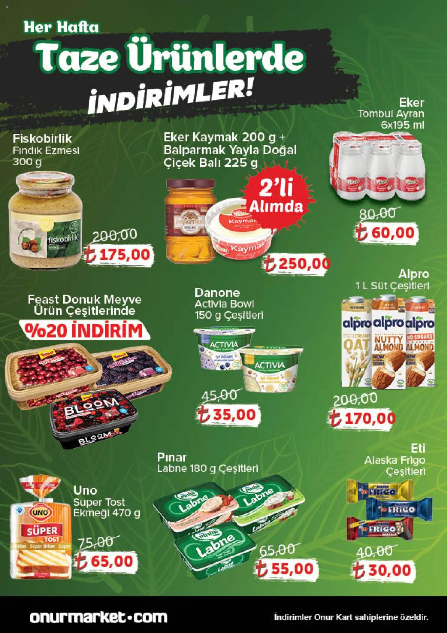 Onur Market Katalog Gurme - Bursa - 23.10.2025 tarihinden itibaren geçerlidir | Sayfa: 3 | Ürünler: Süt, Fındık, Meyve