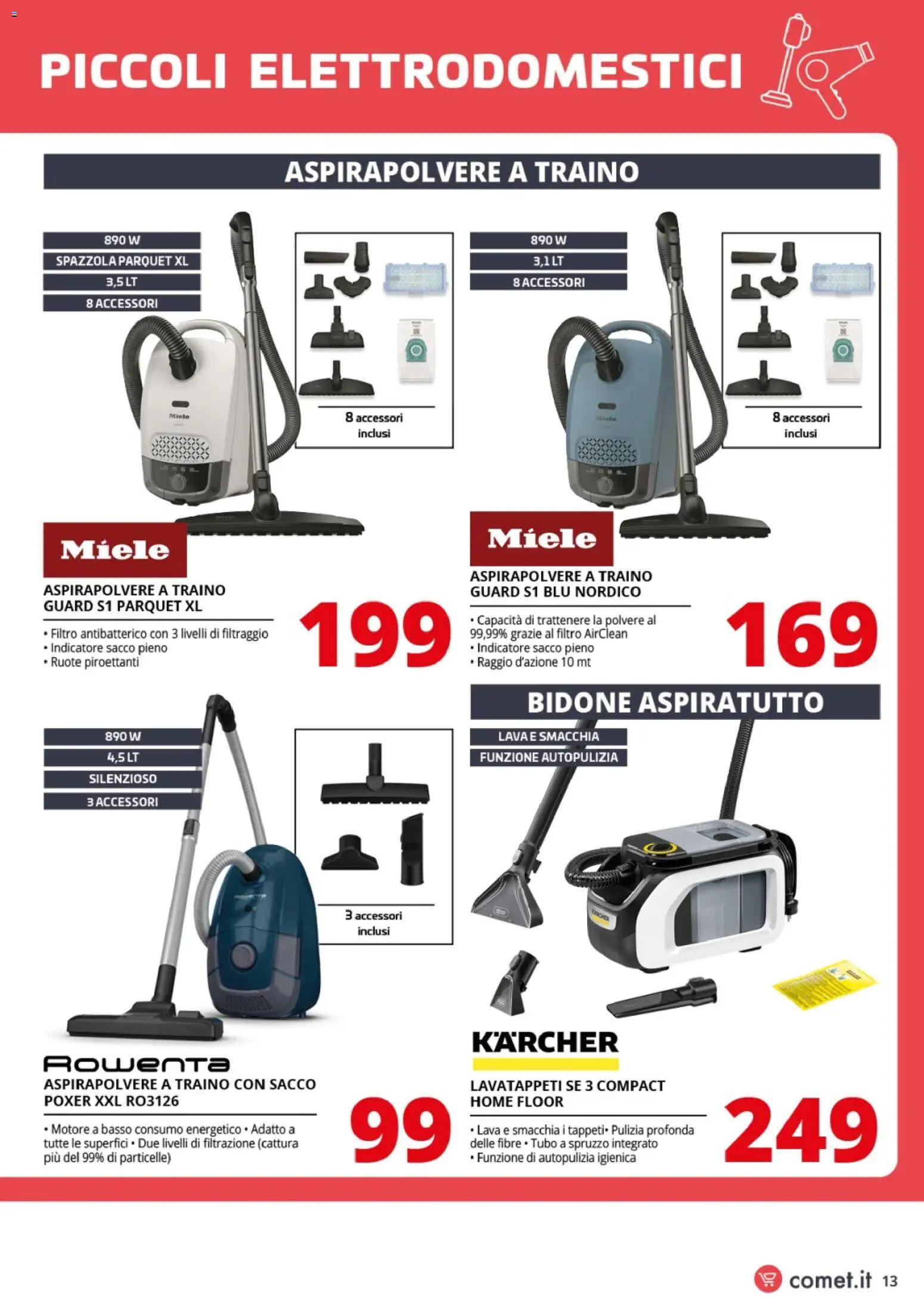 Volantino Comet del 23.01.2026 | Pagina: 13 | Prodotti: Spazzola, Tubo, Aspirapolvere, Miele