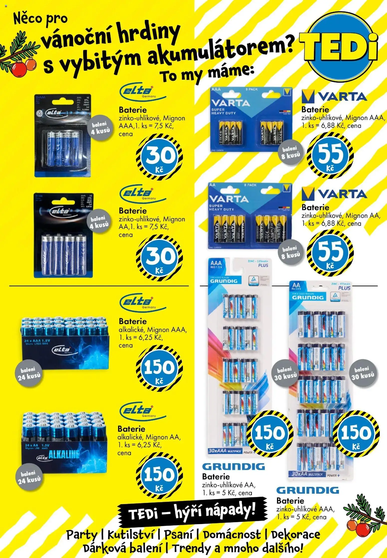 TEDi leták od 14.11.2025 | Strana: 23 | Produkty: Baterie, Dekorace