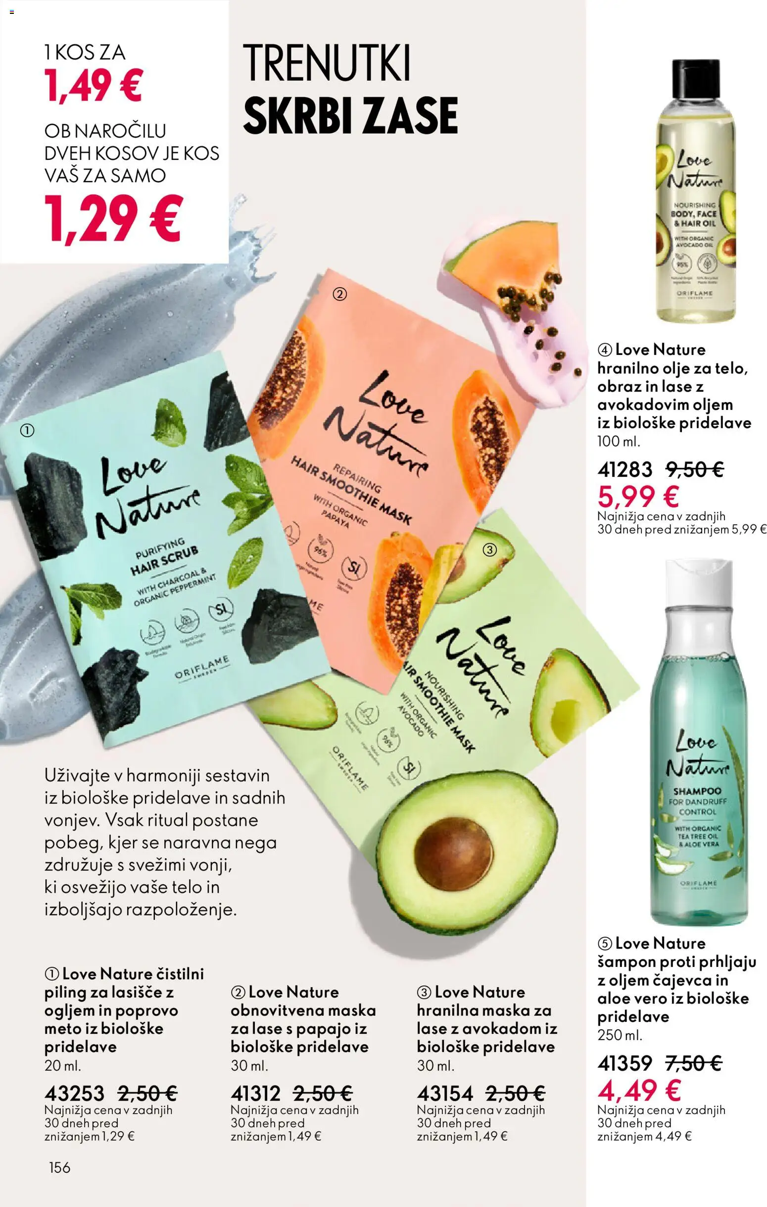 Novi Oriflame katalog ponudbe – veljaven od 18.02.2026 | Stran: 156 | Izdelki: Kos, Maska, Piling, Olje