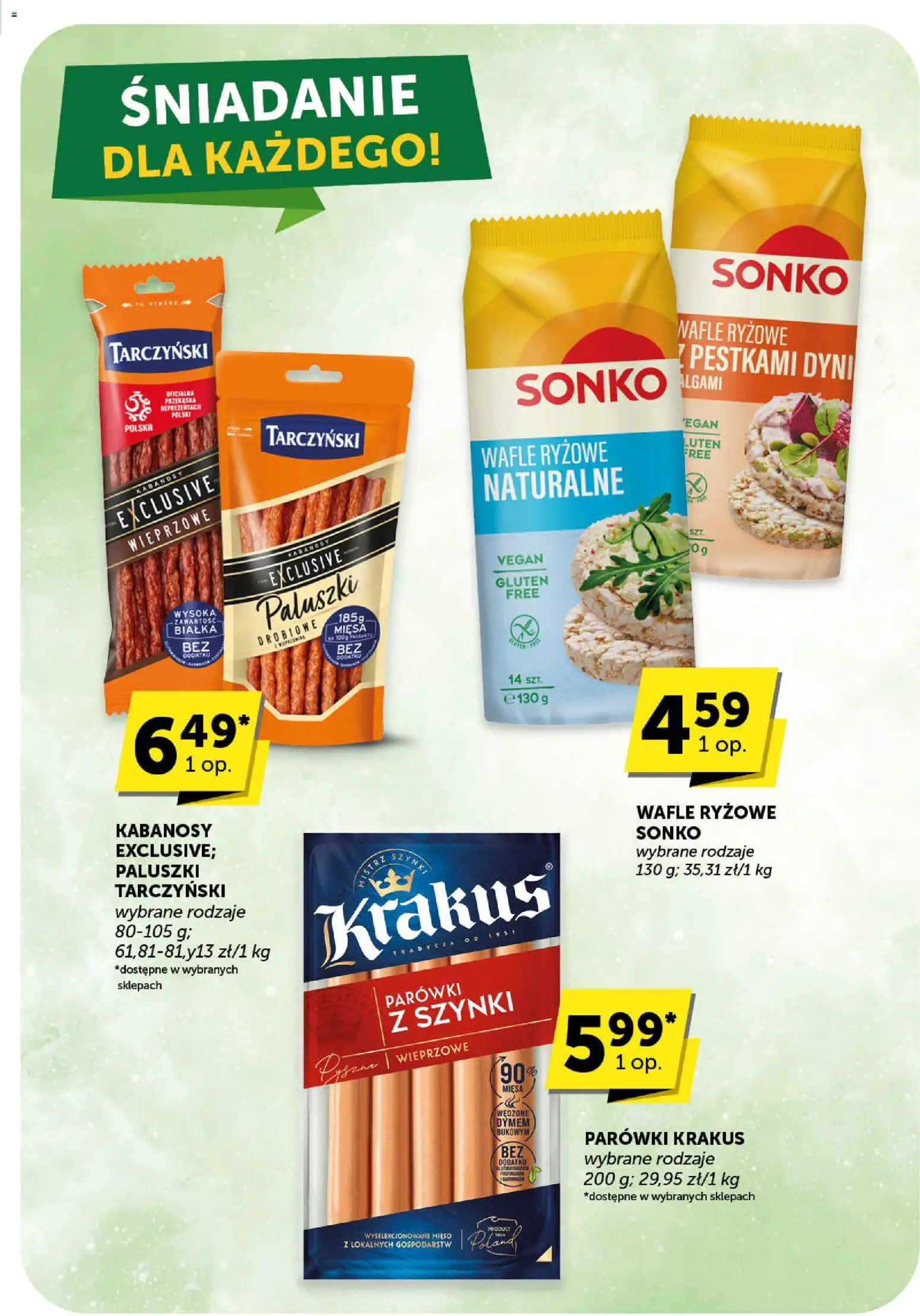 Groszek Gazetka - Minimarket od 13.11.2025 | Strona: 19 | Produkty: Wafle, Mięso, Wafle ryżowe, Kabanosy