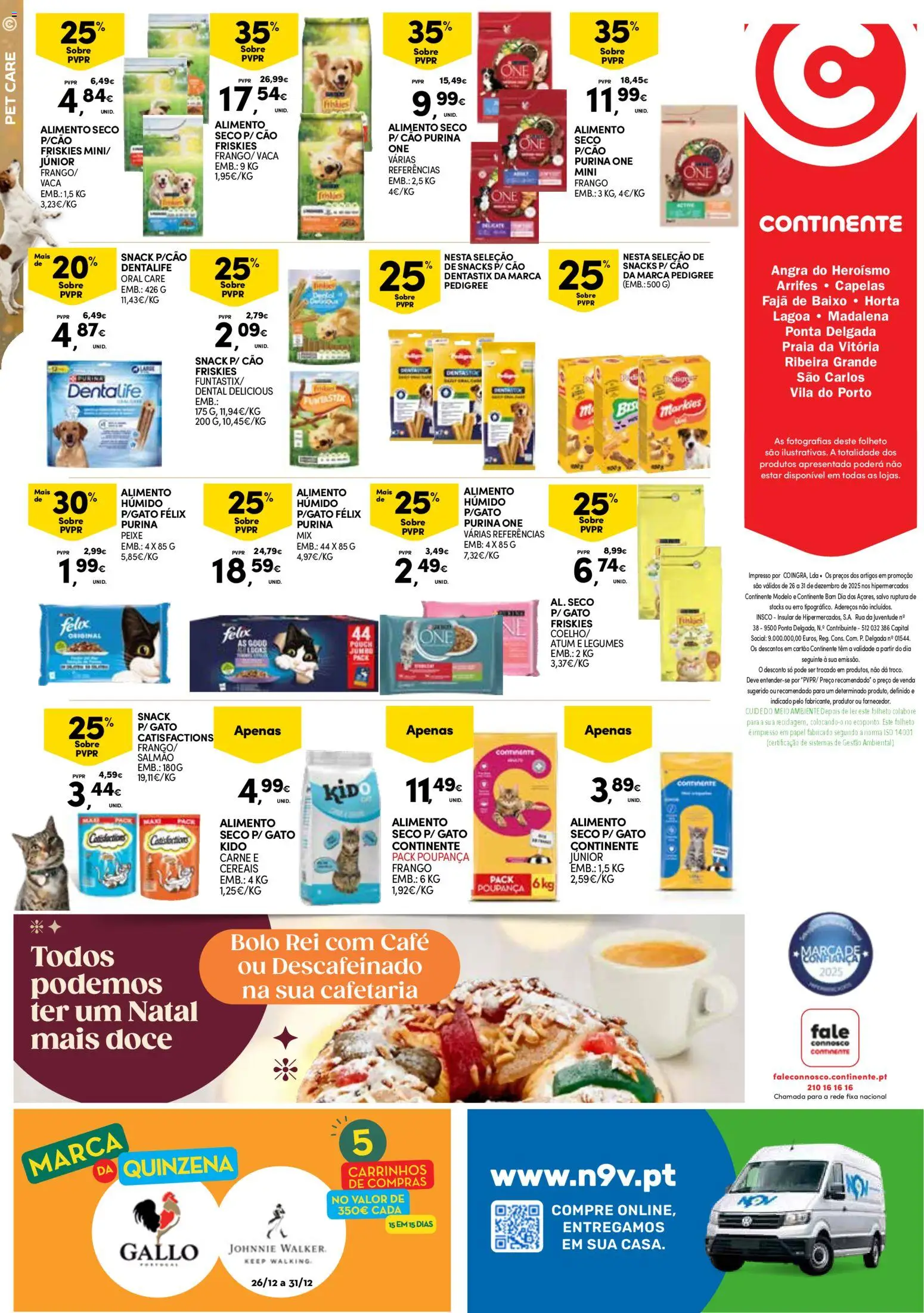 Continente - Açores: Fim de Ano │ válido de 26.12.2025 | Página: 32 | Produtos: Purina one, Frango, Café, Peixe