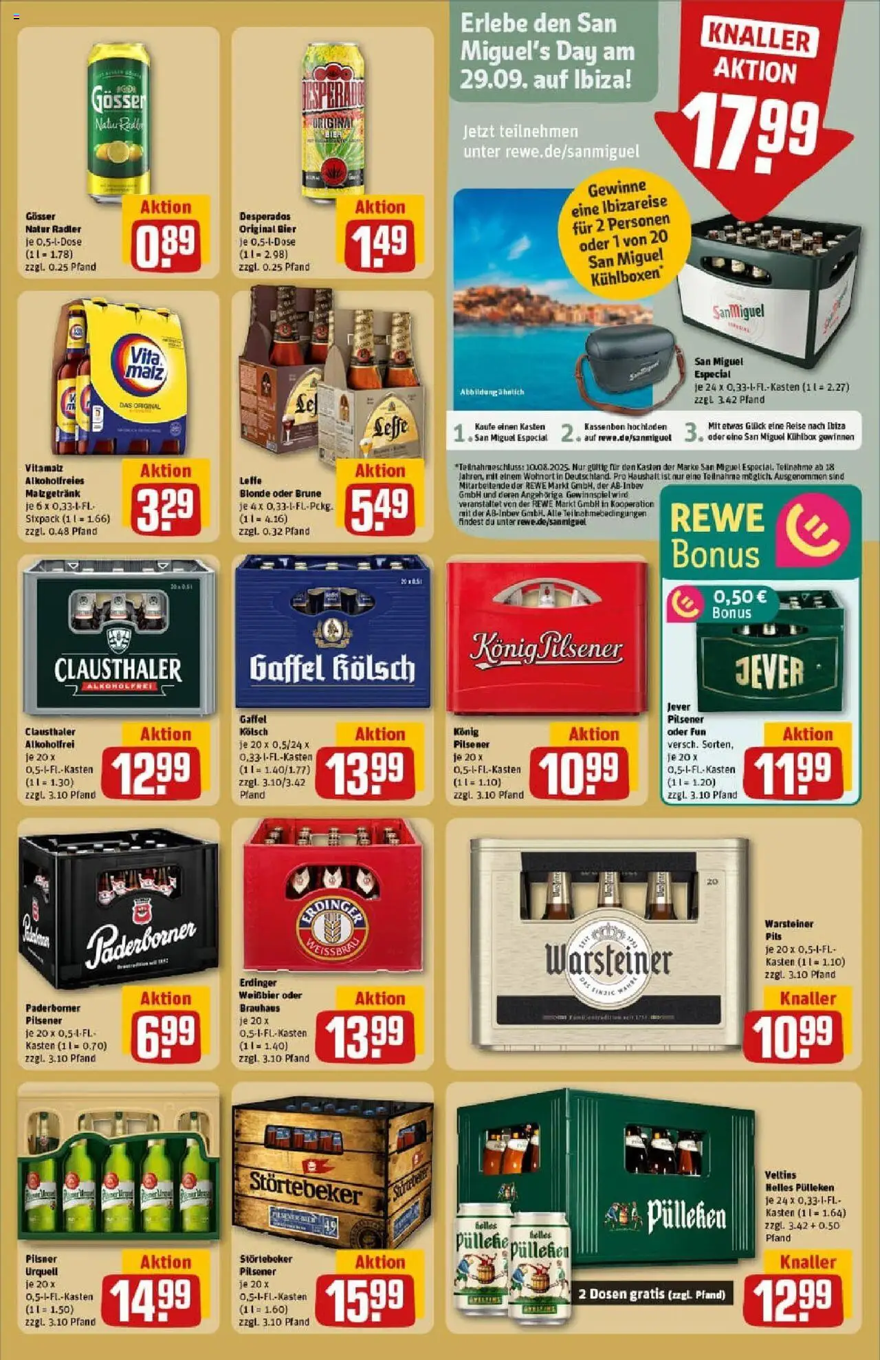 Rewe prospekt Euskirchen	 - gültig ab dem 20.07.2025 | Seite: 17 | Produkte: Helles pulleken, Radler, Warsteiner, Jever