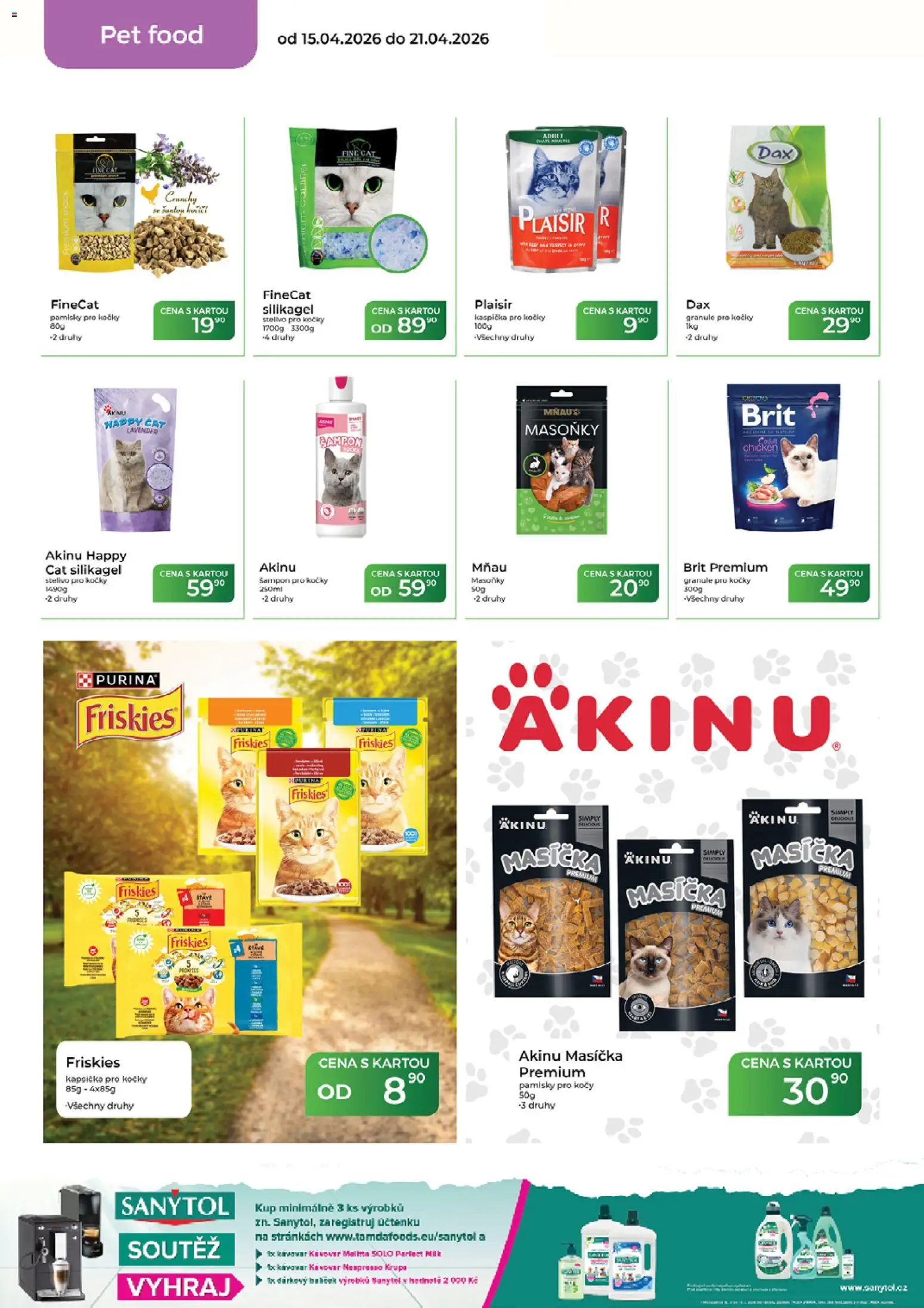Tamda Foods leták od 15.04.2026 | Strana: 50 | Produkty: Stelivo pro kočky, Granule pro kočky, Kávovar, Sanytol
