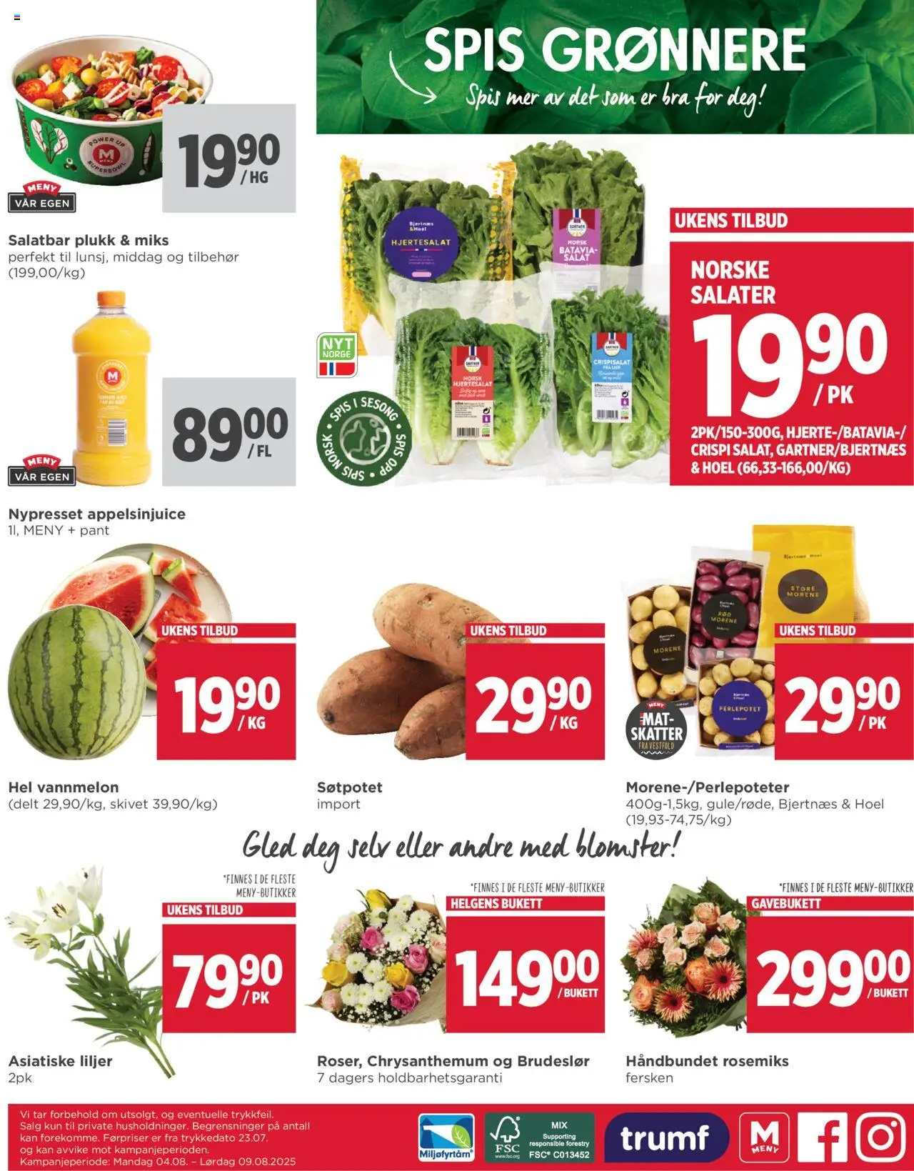  | Side: 8 | Produkter: Fersken, Crispisalat, Vannmelon, Hjertesalat