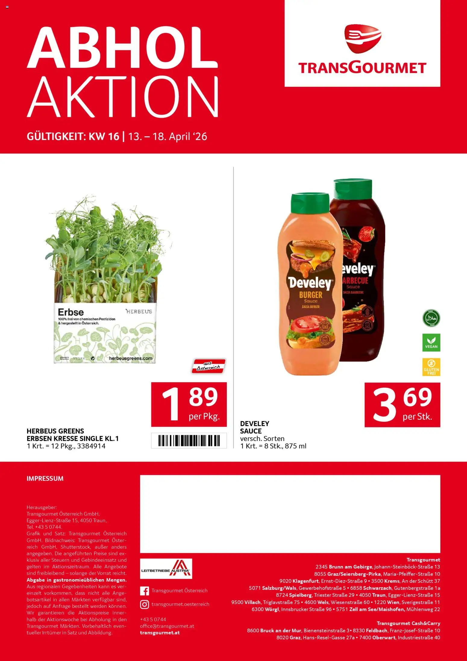 Transgourmet Flugblatt gültig ab 13.04.2026 | Seite: 28 | Produkte: Erbsen