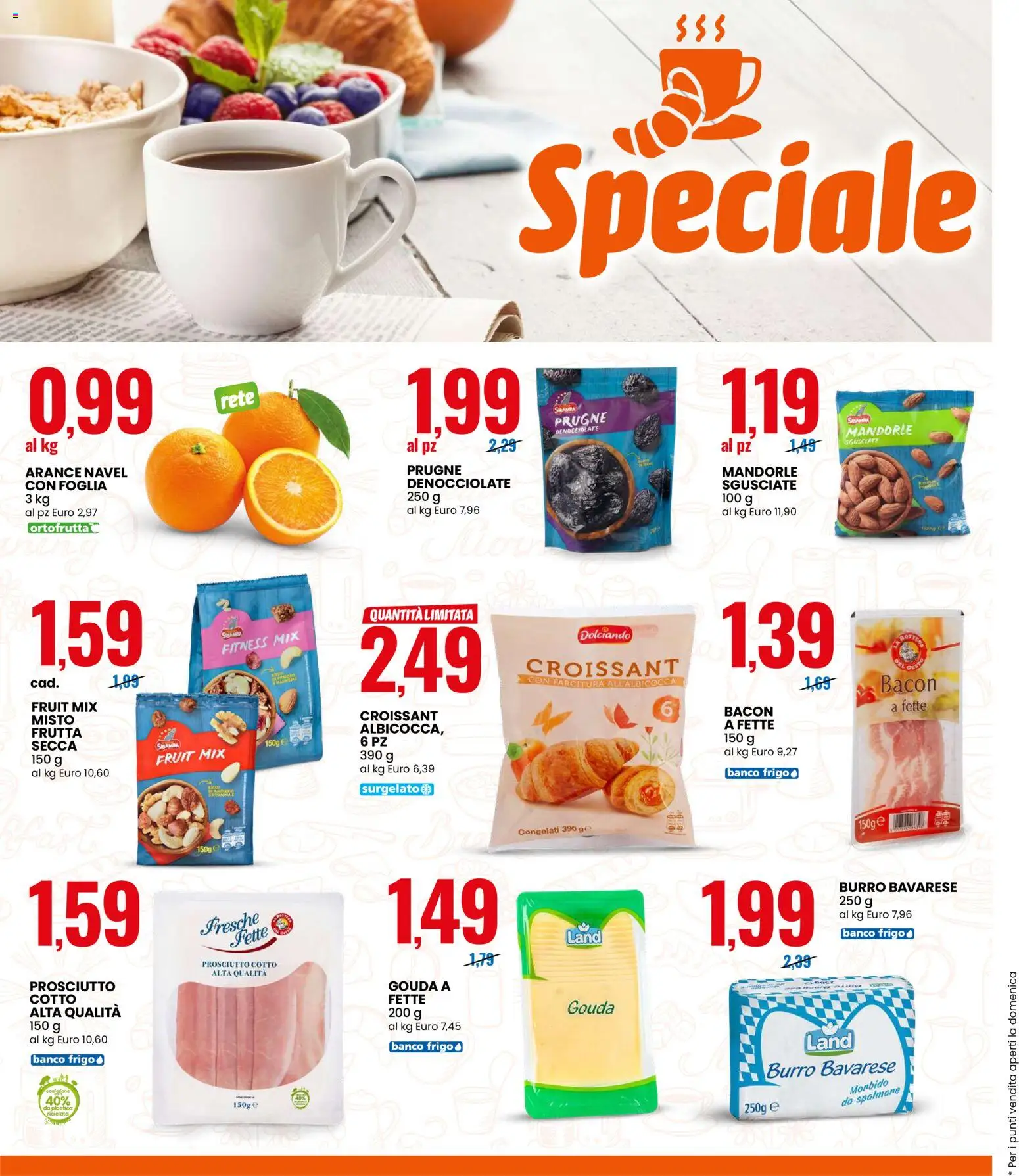 Volantino Eurospin del 26.02.2026 | Pagina: 4 | Prodotti: Arance, Frutta, Burro, Mandorle