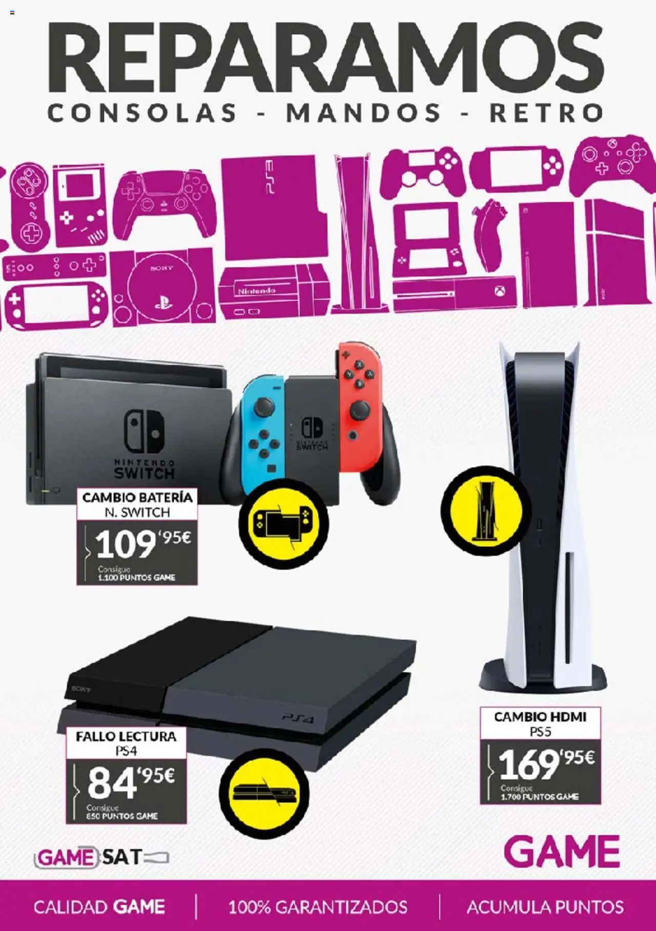 Game Reparamos consolas │ válido desde el 11.06.2024 | Página: 1 | Productos: Nintendo, Batería