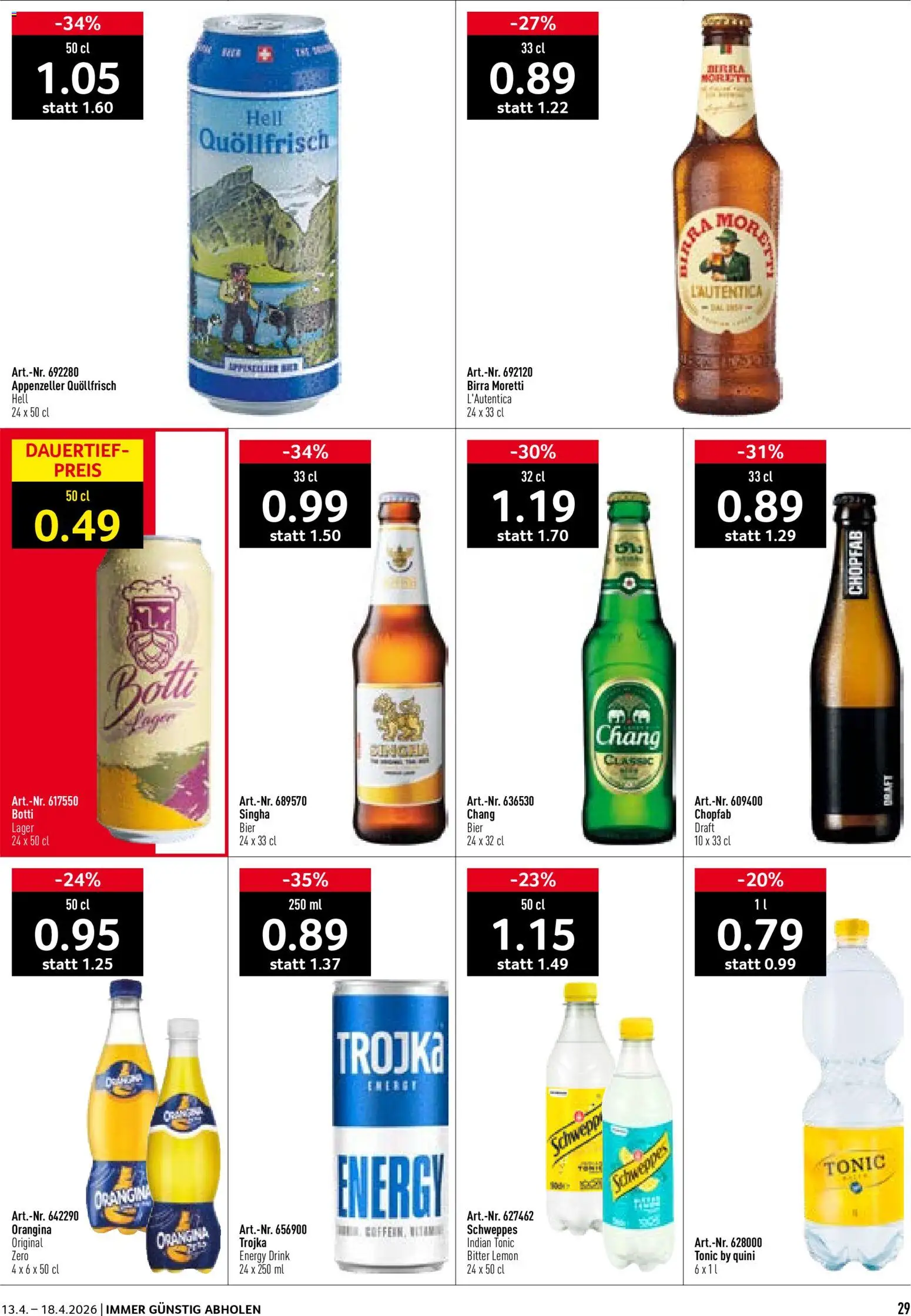 Prodega aktionen – gültig ab 13.04.2026 | Seite: 29 | Produkte: Bier