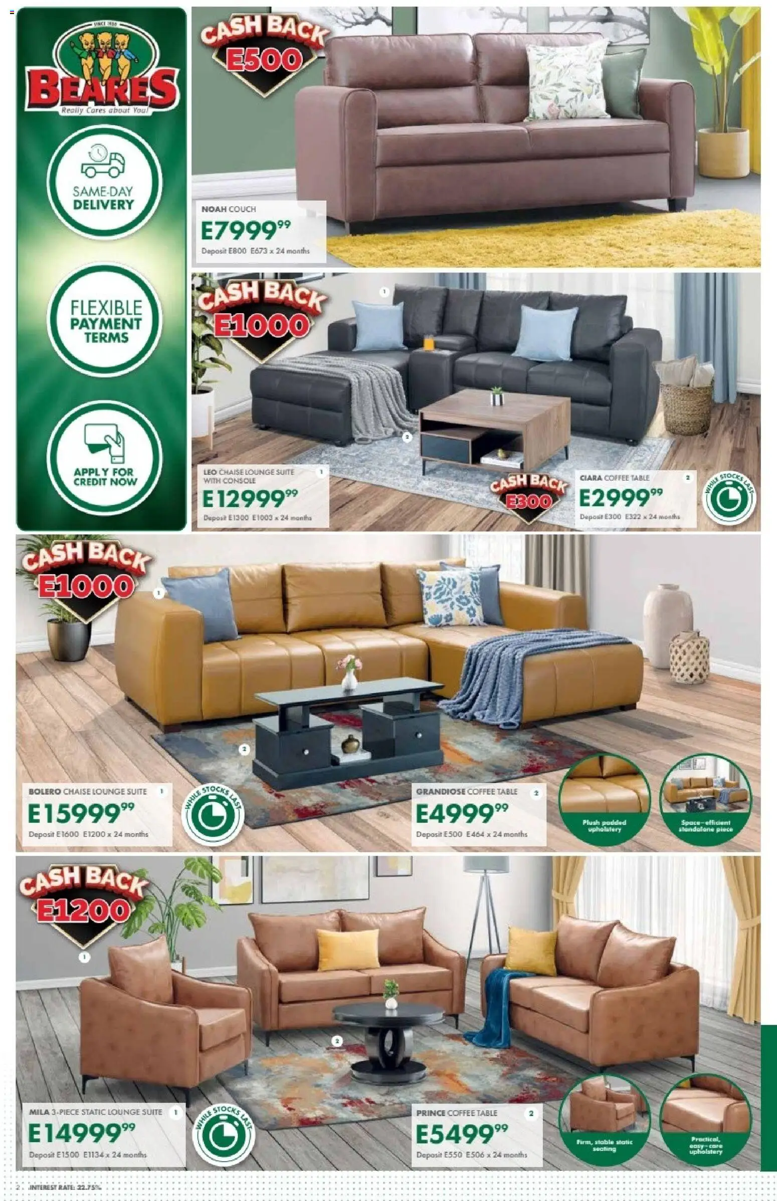 New Beares catalogue – valid from 13.04.2026 | Page: 2 | Products: Coffee table, Lounge suite, Coffee, Chaise