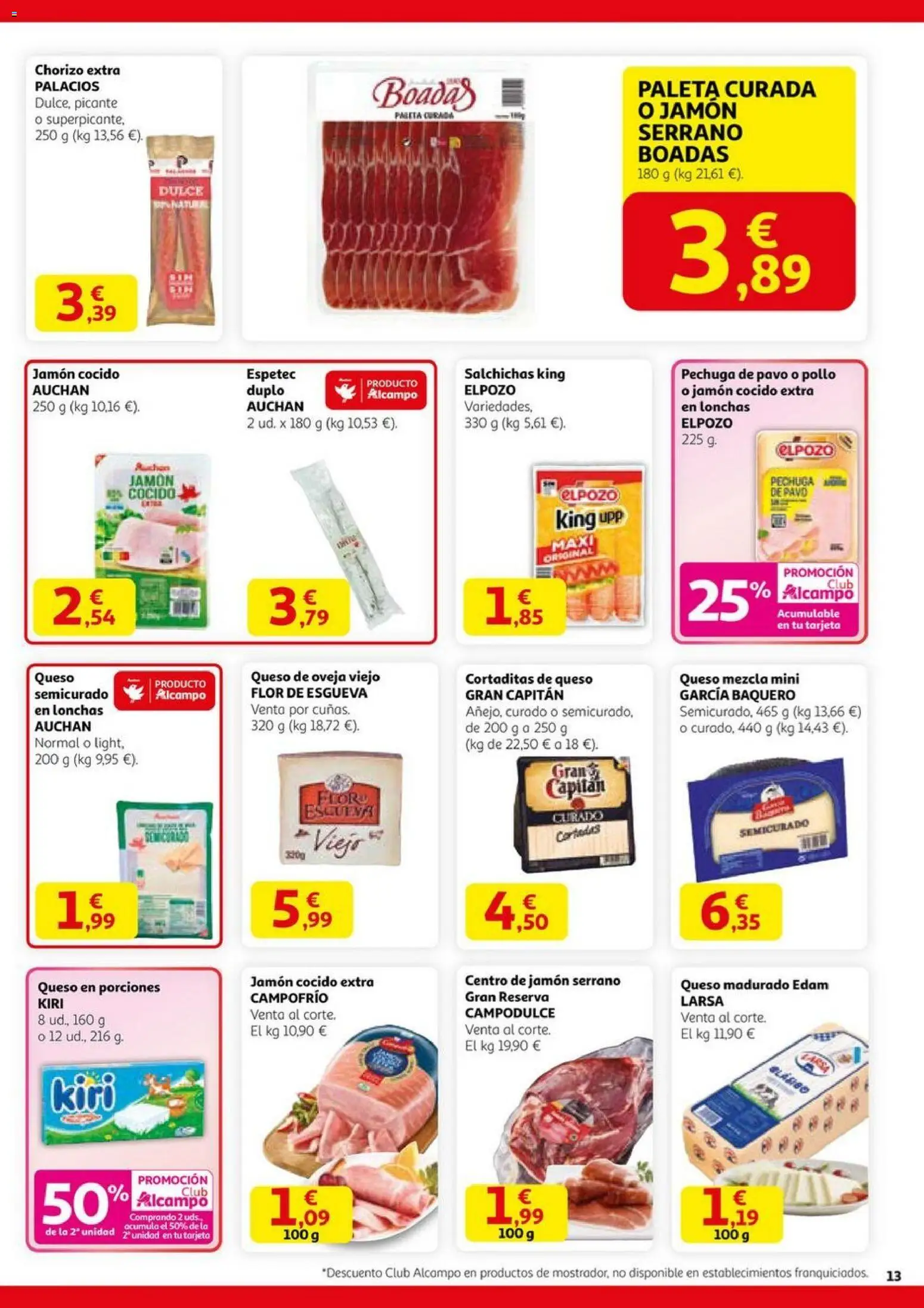 Alcampo - Black Friday  │ válido desde el 06.11.2025 | Página: 13 | Productos: Jamón serrano, Queso de oveja, Jamón, Jamón cocido