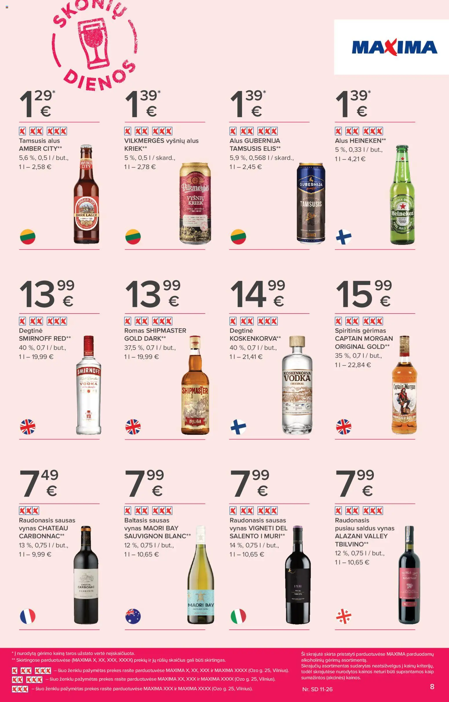 MAXIMA akcijos nuo 13.11.2025 | Puslapis: 8 | Prekių: Degtinė, Vynas, Alus