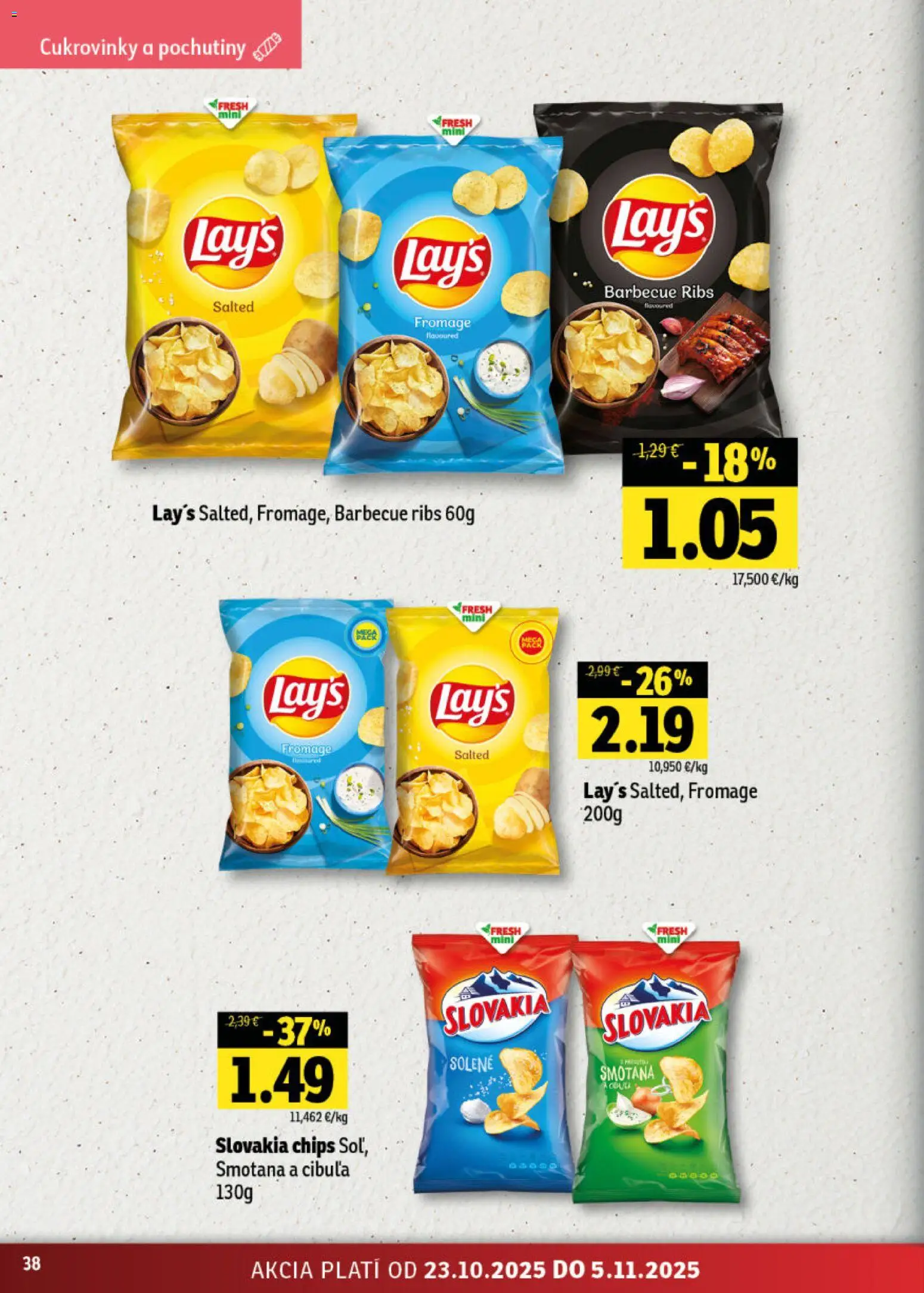 Nové Fresh akcie – leták je platný od 23.10.2025 | Strana: 38 | Produkty: Smotana, Cibuľa