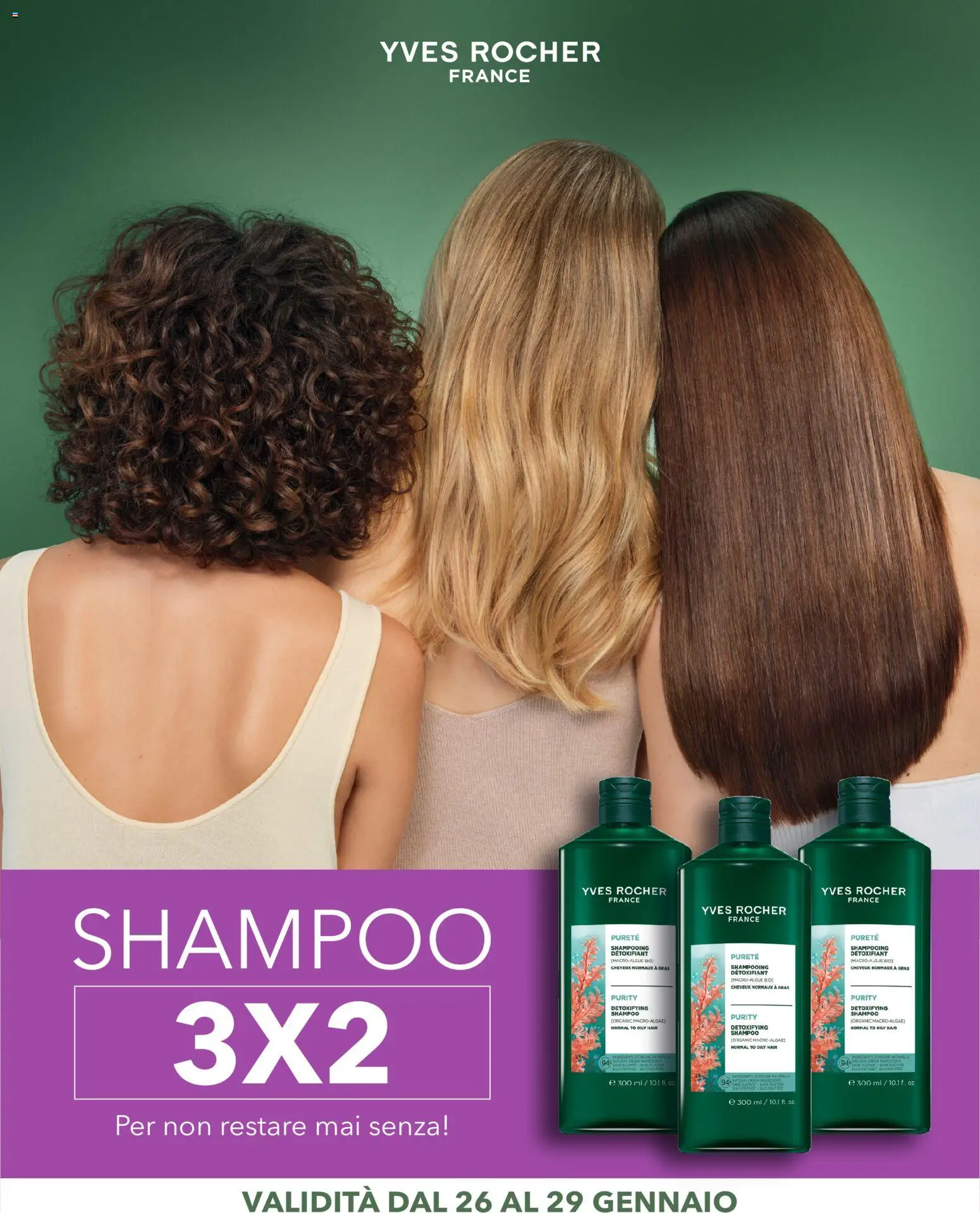 Volantino Yves Rocher del 26.01.2026 | Pagina: 1 | Prodotti: Shampoo, Silicone