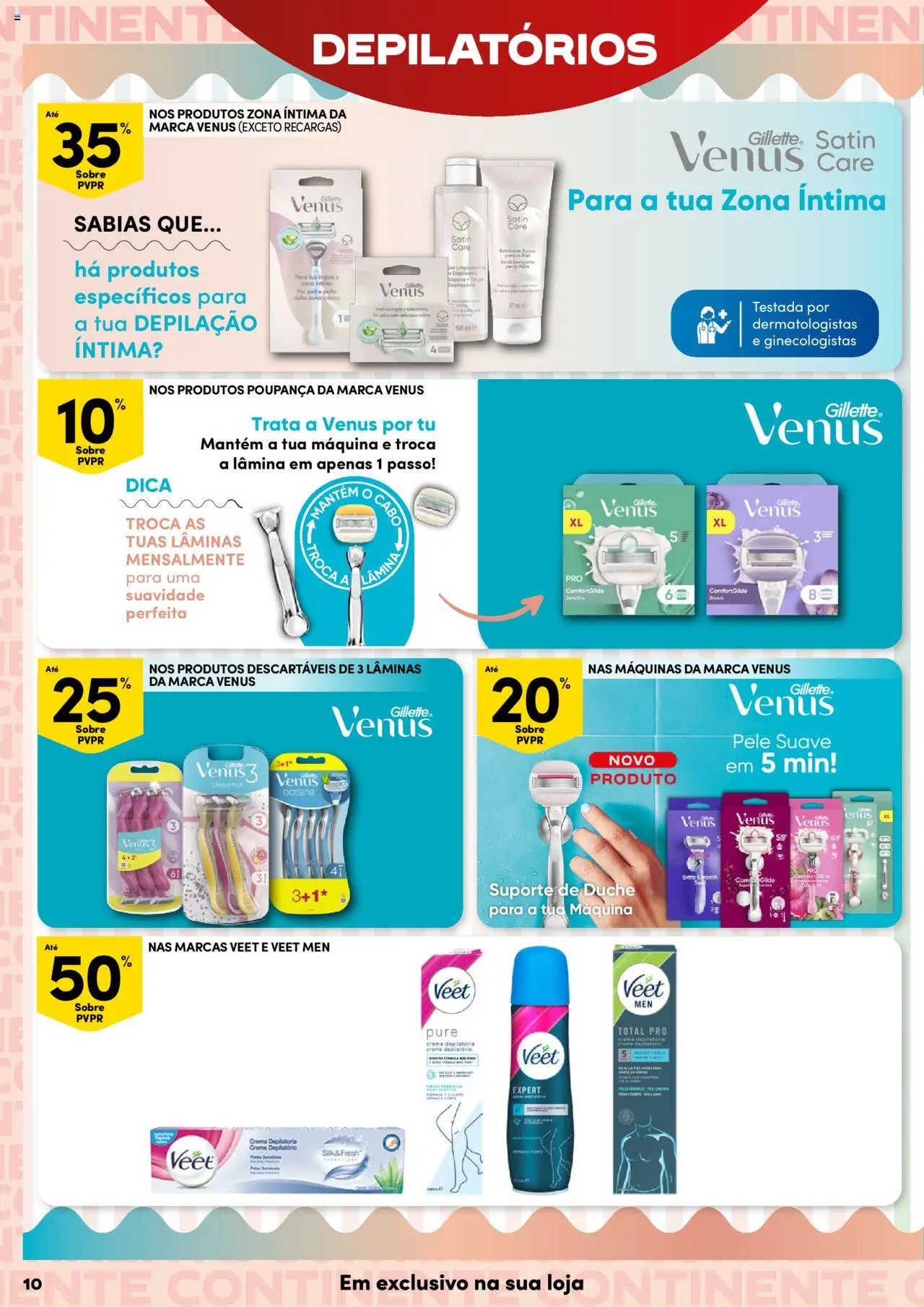 Continente Beleza │ válido de 19.08.2025 | Página: 10 | Produtos: Creme depilatório, Creme