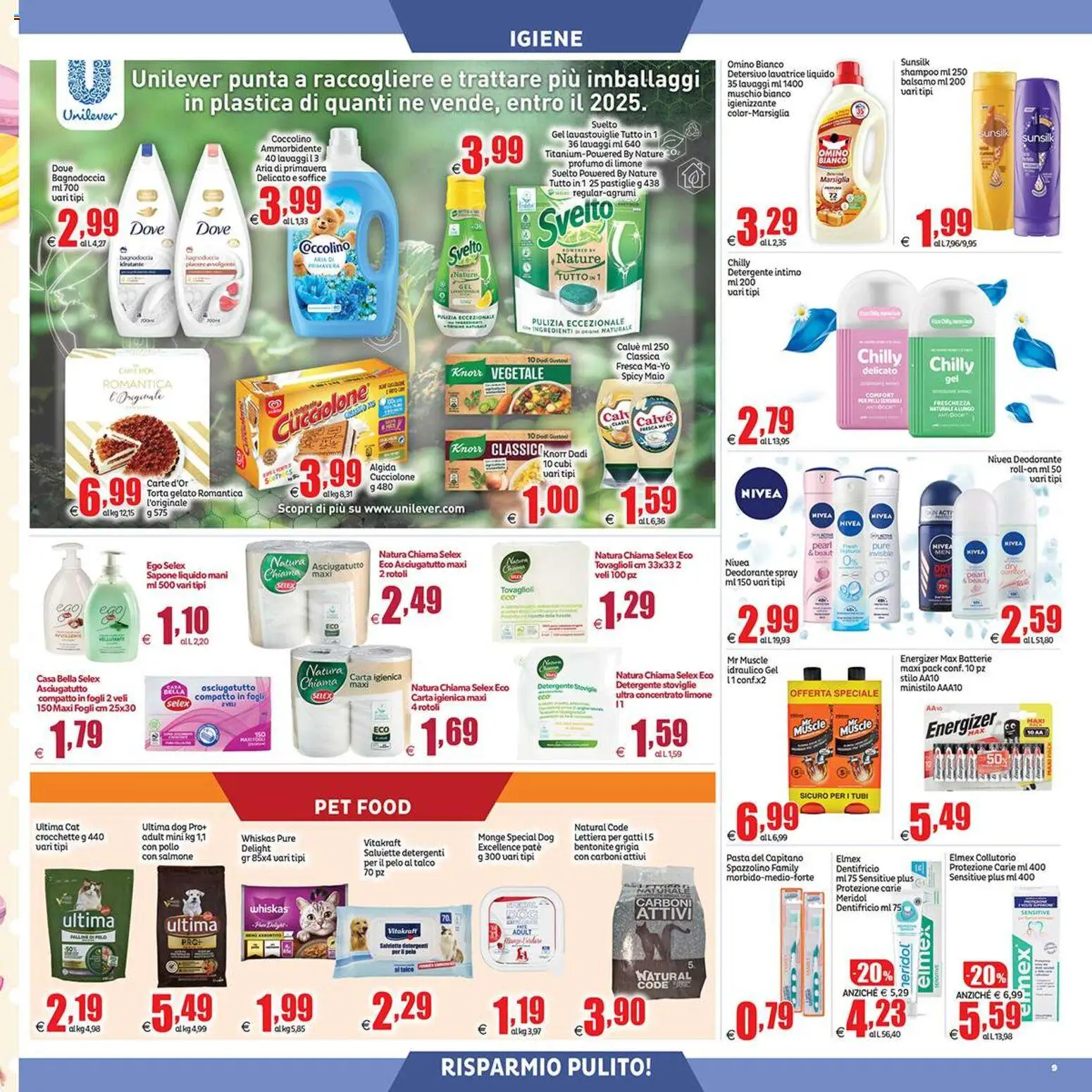 Volantino Elite Supermercati del 27.12.2025 | Pagina: 9 | Prodotti: Salmone, Detergente, Talco, Pasta