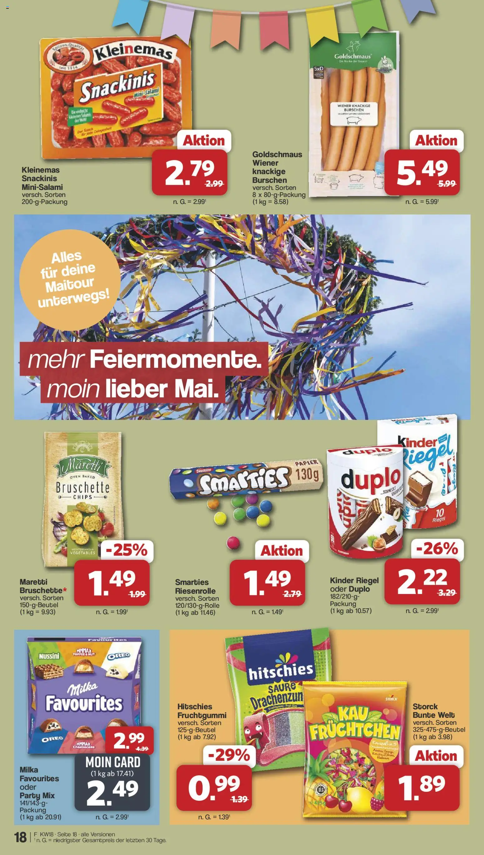 Famila Nordwest Prospekt 	 – gültig ab 27.04.2026 | Seite: 18 | Produkte: Smarties, Milka, Kinder riegel, Chips