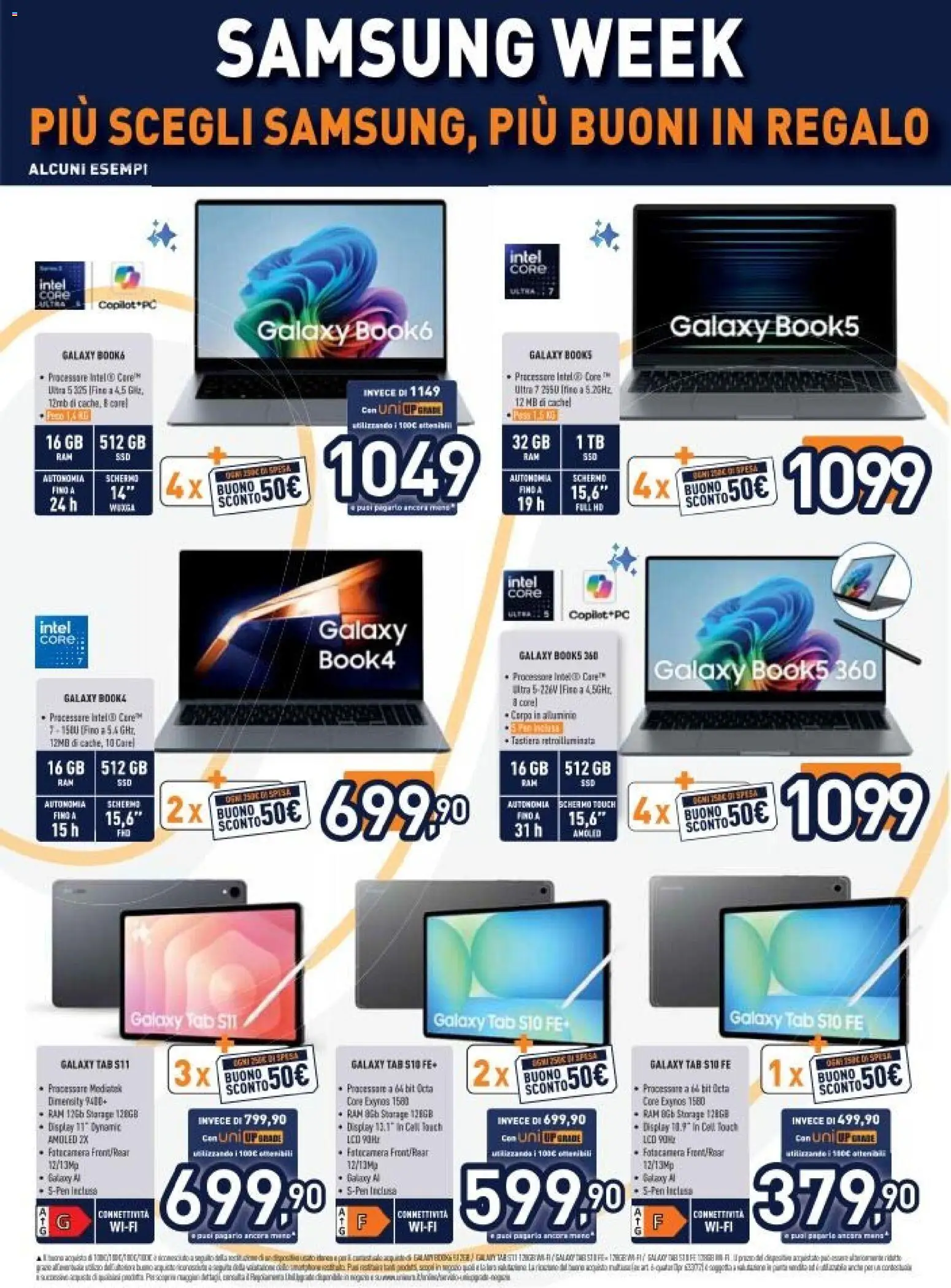 Volantino Unieuro del 20.04.2026 | Pagina: 4 | Prodotti: Tastiera, Fotocamera, Alluminio, Samsung