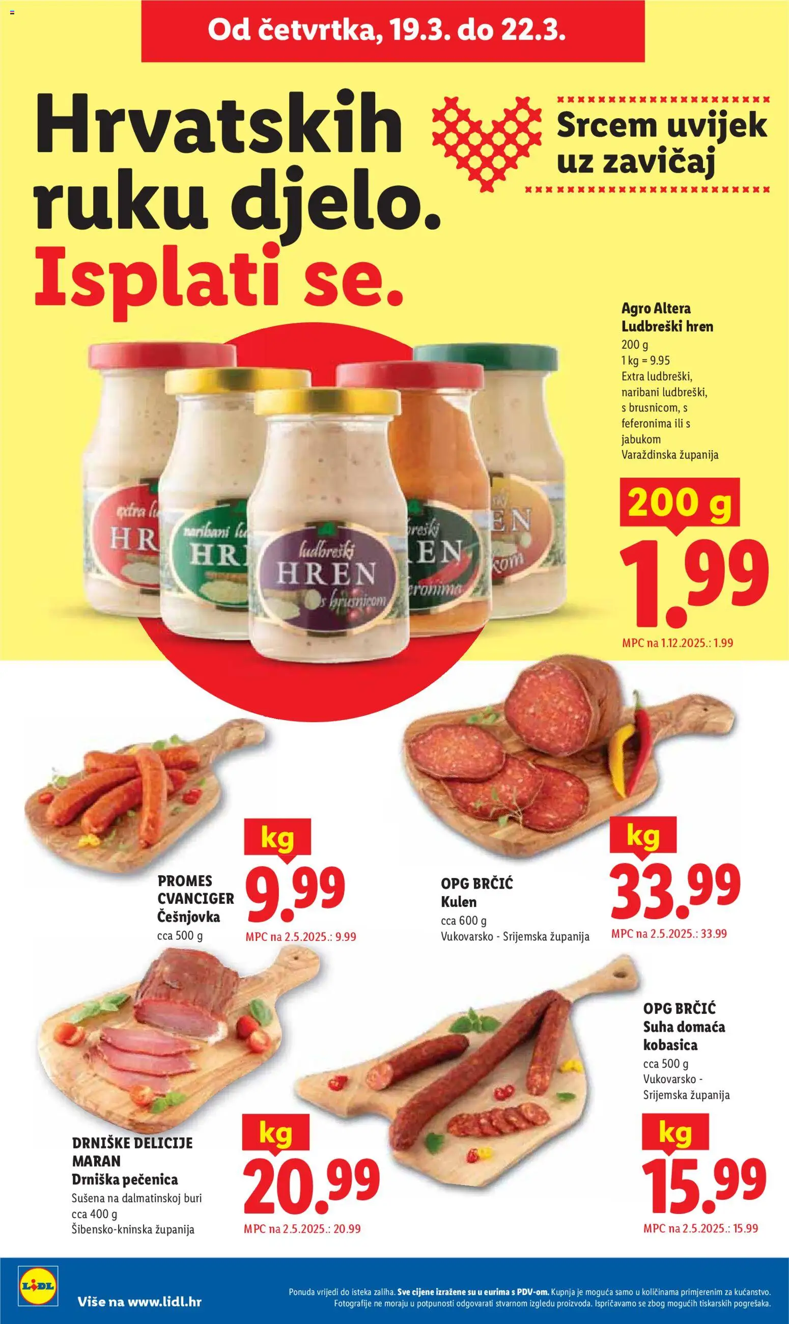 Lidl katalog | vrijedi od 16.03.2026 | Stranica: 56 | Proizvodi: Kobasica, Kulen, Hren