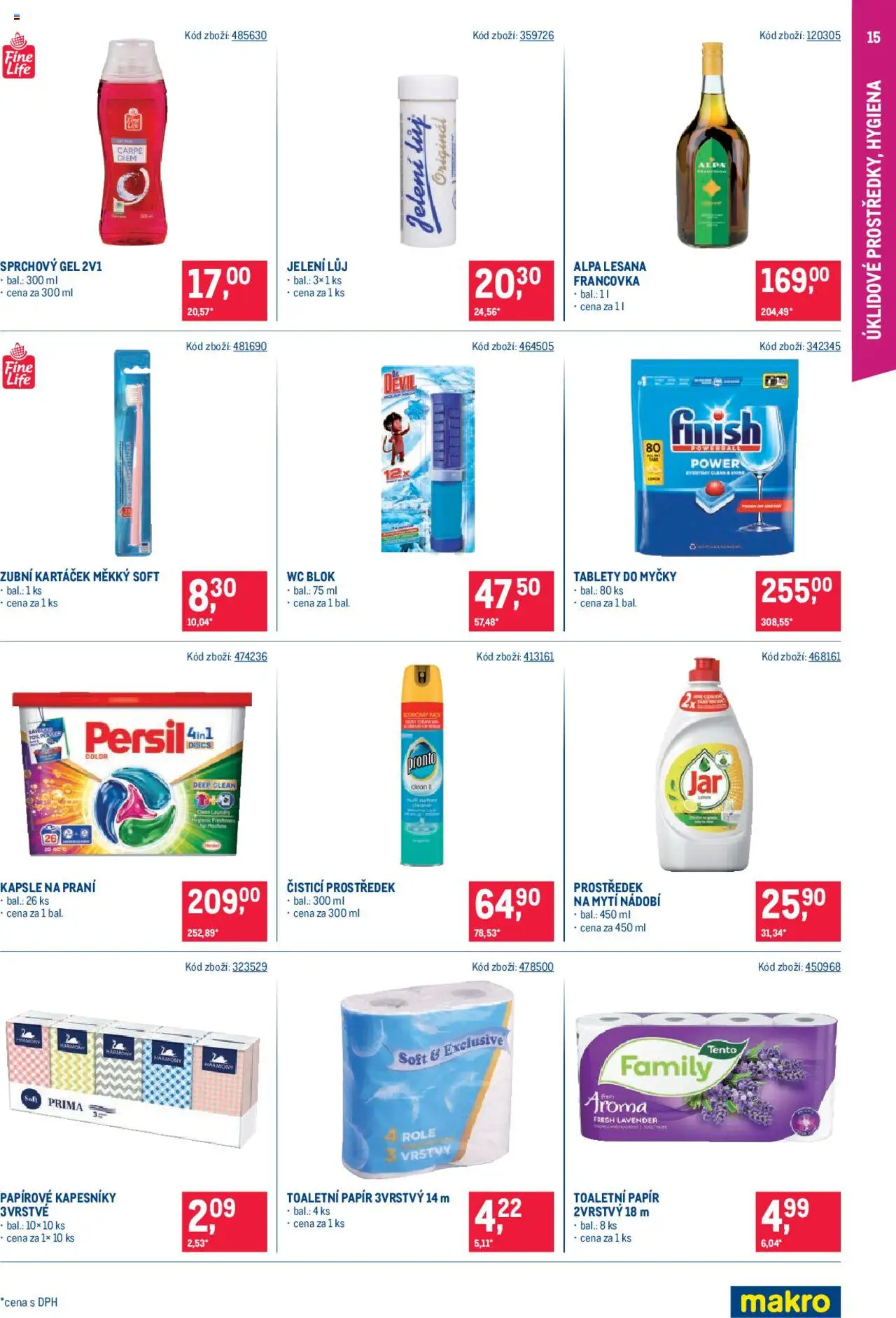 Makro leták - Maloobchod od 08.10.2025 | Strana: 15 | Produkty: Zubní kartáček, Nádobí, Wc, Toaletní papír 3vrstvý