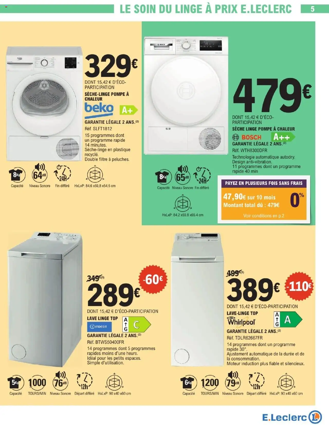  | Page: 5 | Produits: Filtre, Sèche-linge, Lave linge