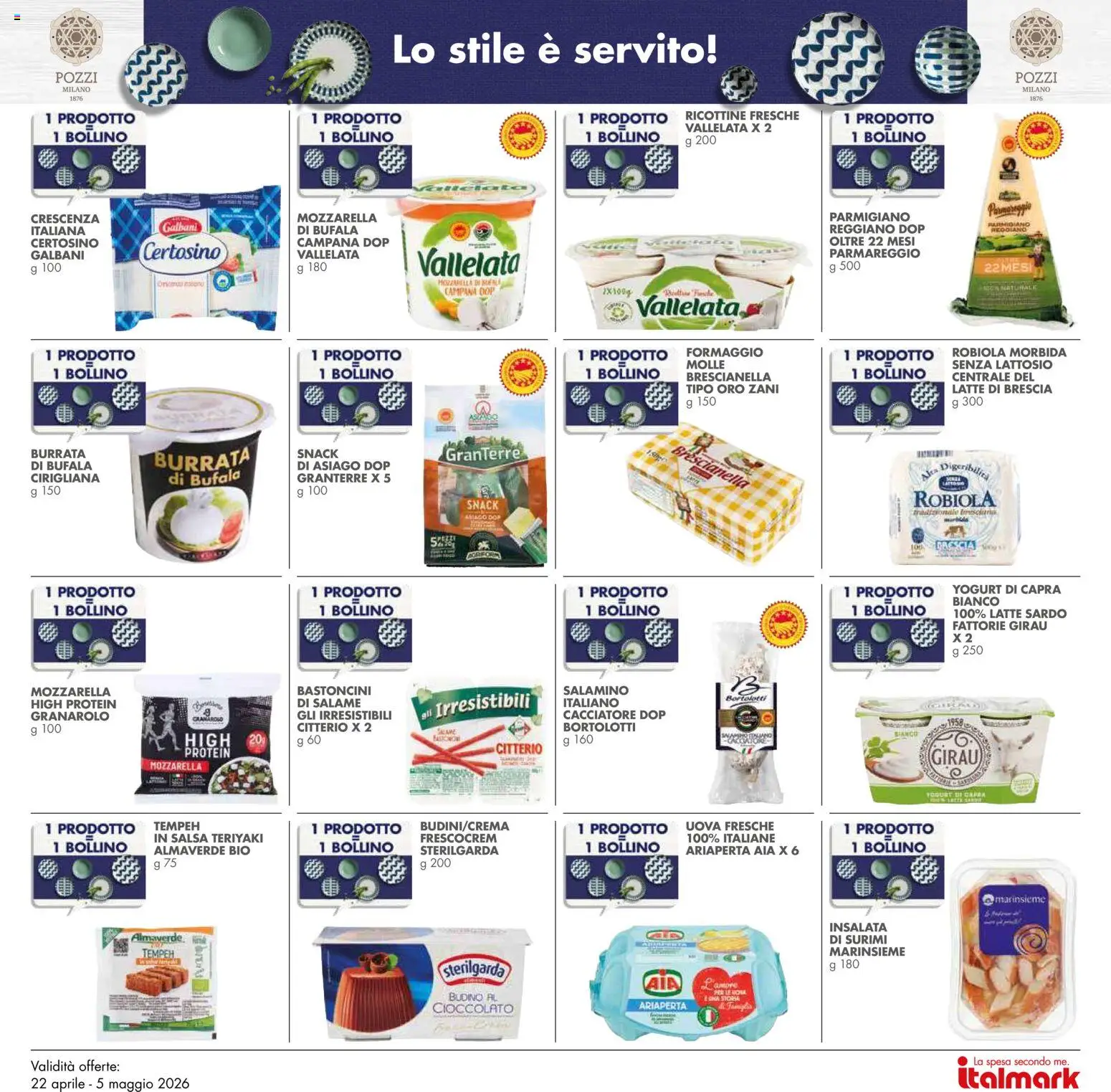 Volantino Italmark del 22.04.2026 | Pagina: 24 | Prodotti: Surimi, Insalata, Budino, Crescenza