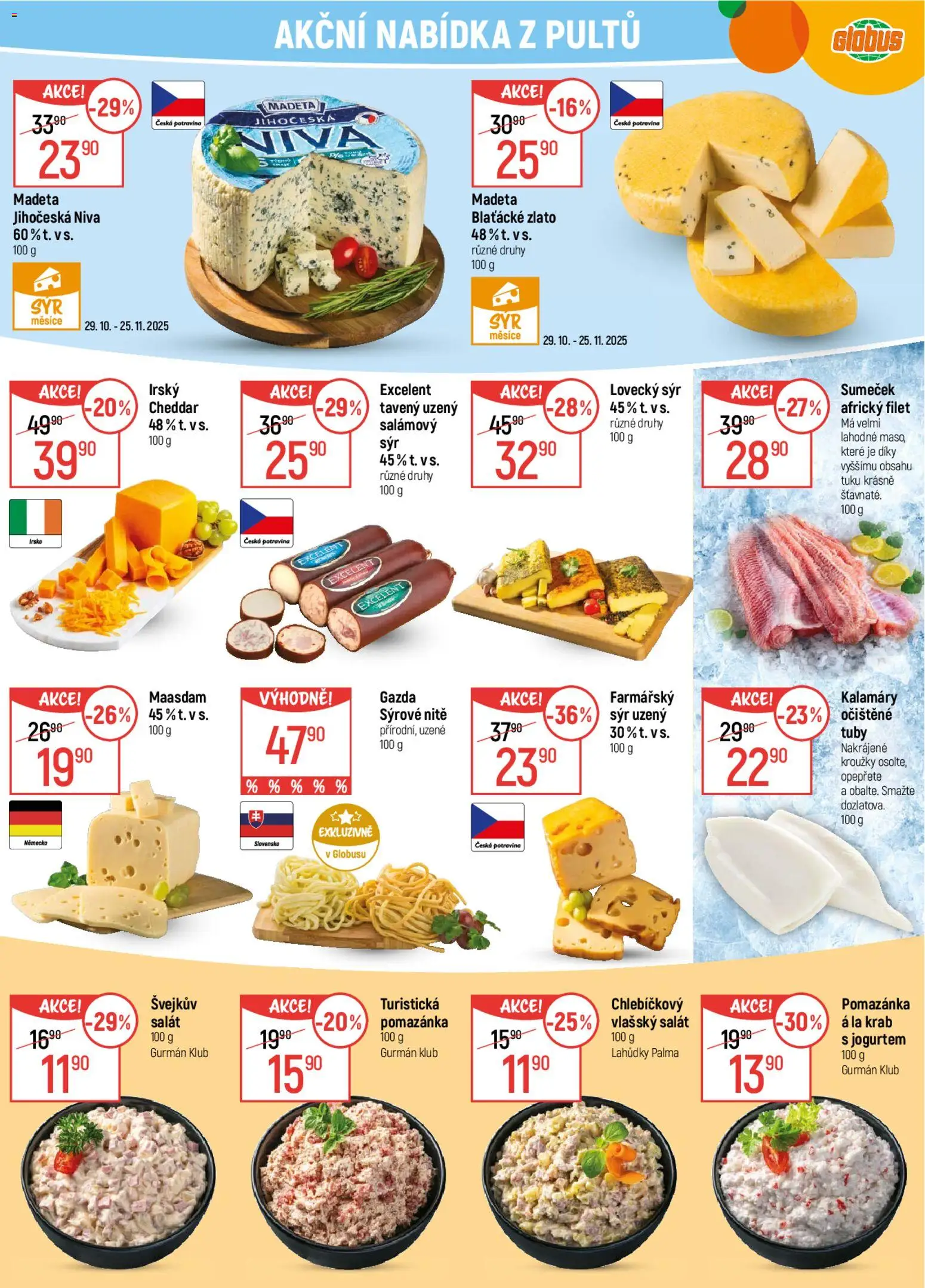 Globus leták od 05.11.2025 | Strana: 8 | Produkty: Globus, Salát, Pomazánka, Cheddar