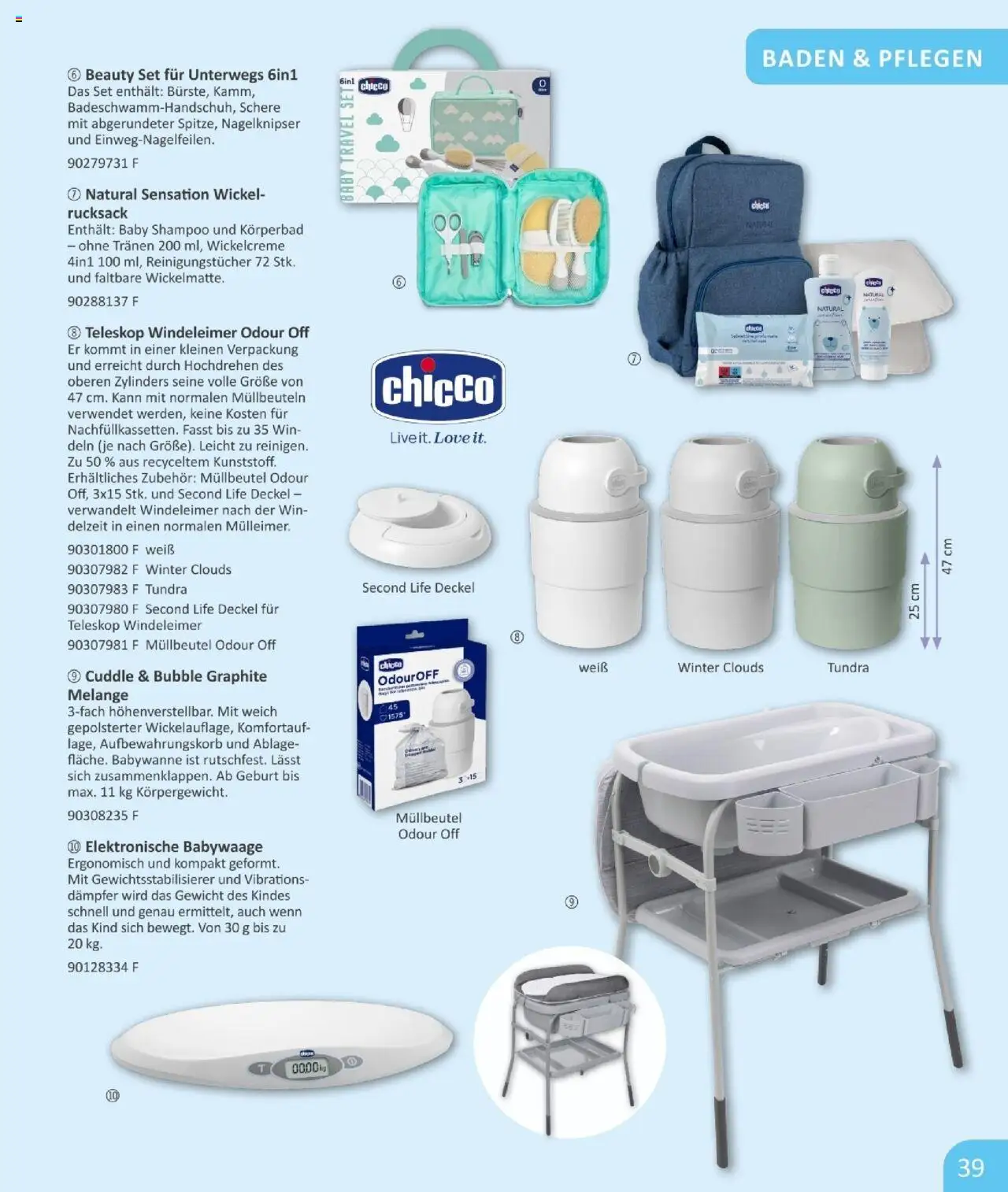 Vedes - Babykatalog - gültig ab dem 01.07.2025 | Seite: 39 | Produkte: Gewicht, Reinigungstücher, Rucksack, Nagelknipser