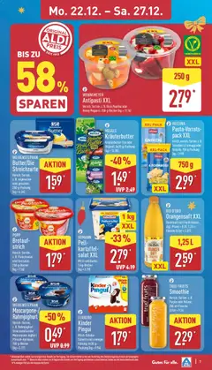 Aldi Prospekt 	 ab 22.12.2025 gültig | Seite: 8 | Produkte: Butter, Orangensaft, Paprika, Salat