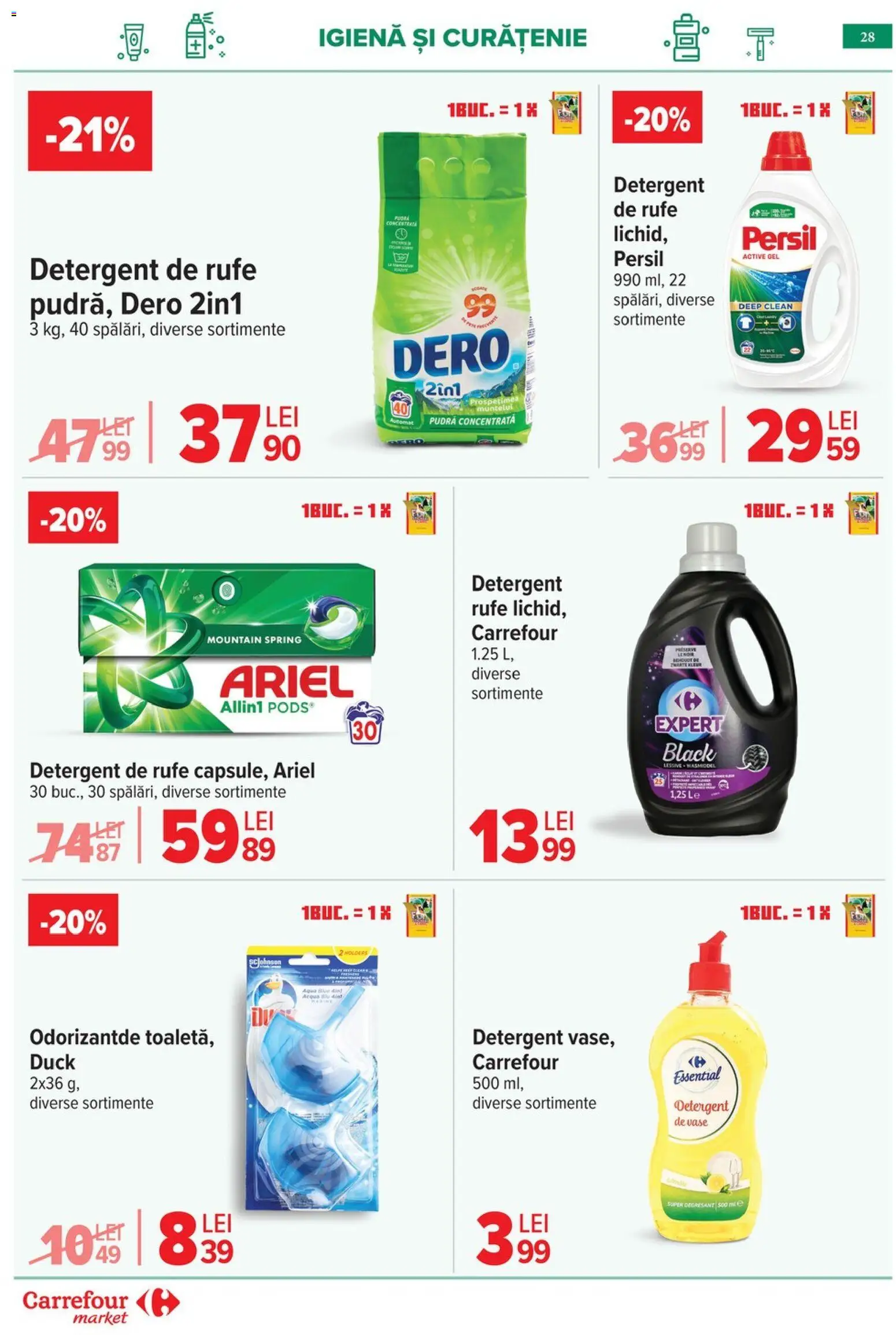 Noul catalog Carrefour – valabil de la 29.04.2026 | Pagină: 28 | Produse: Pomelo, Detergent de vase, Pudră, Detergent